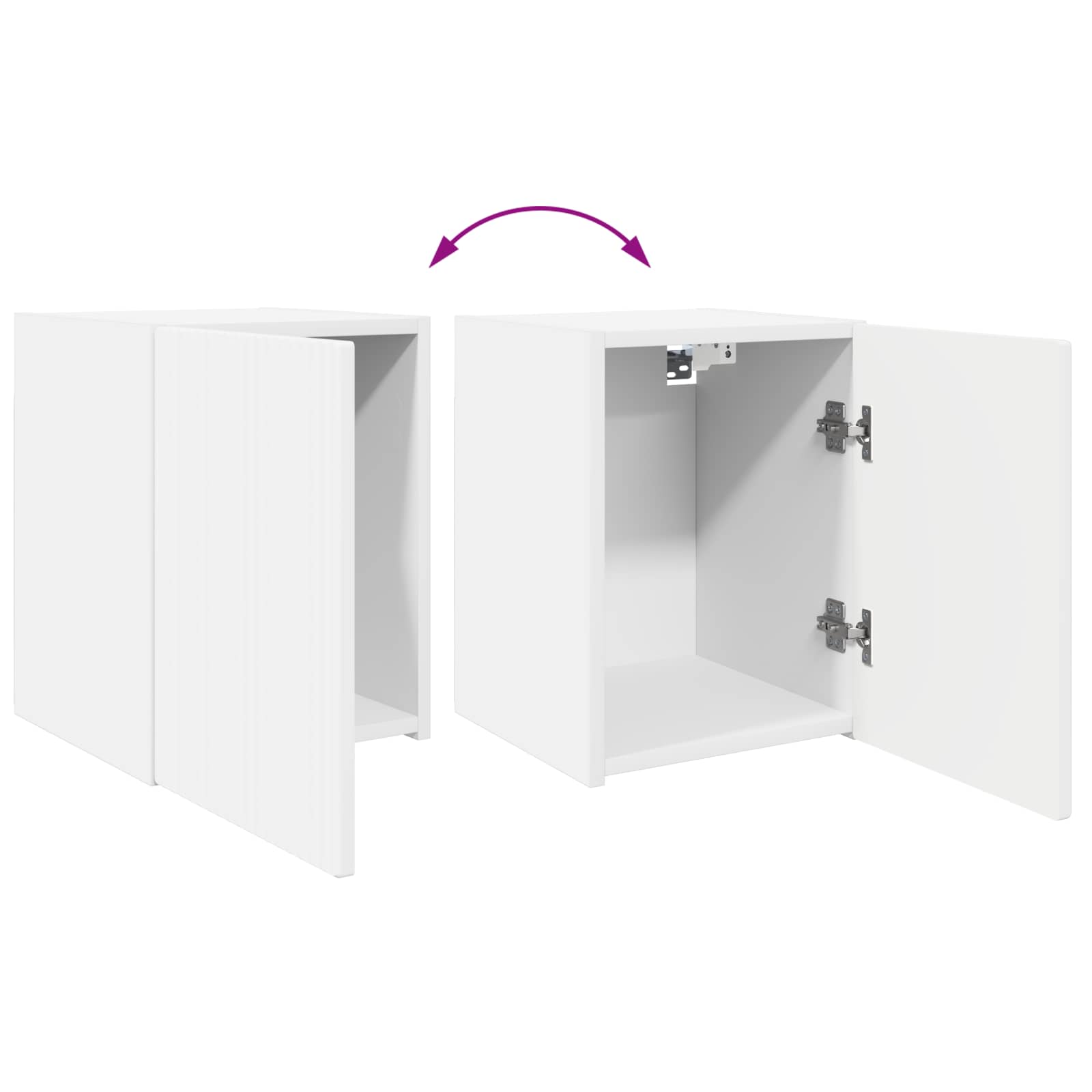 Tv-meubelset Wandgemonteerd 4 pcs Wit Bewerkt hout is nu te koop bij PeponiXL, paradijselijk wonen!