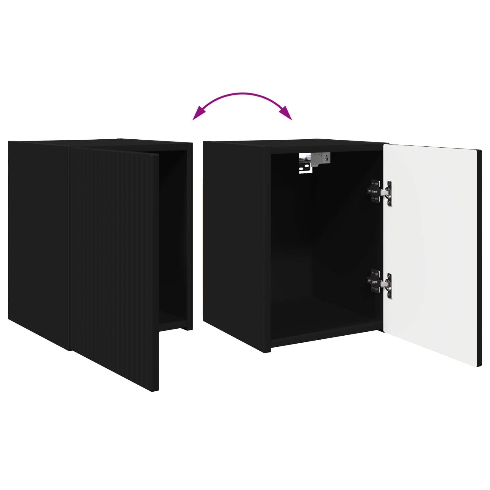 Tv-meubelset Wandgemonteerd 4 pcs Zwart Bewerkt hout is nu te koop bij PeponiXL, paradijselijk wonen!