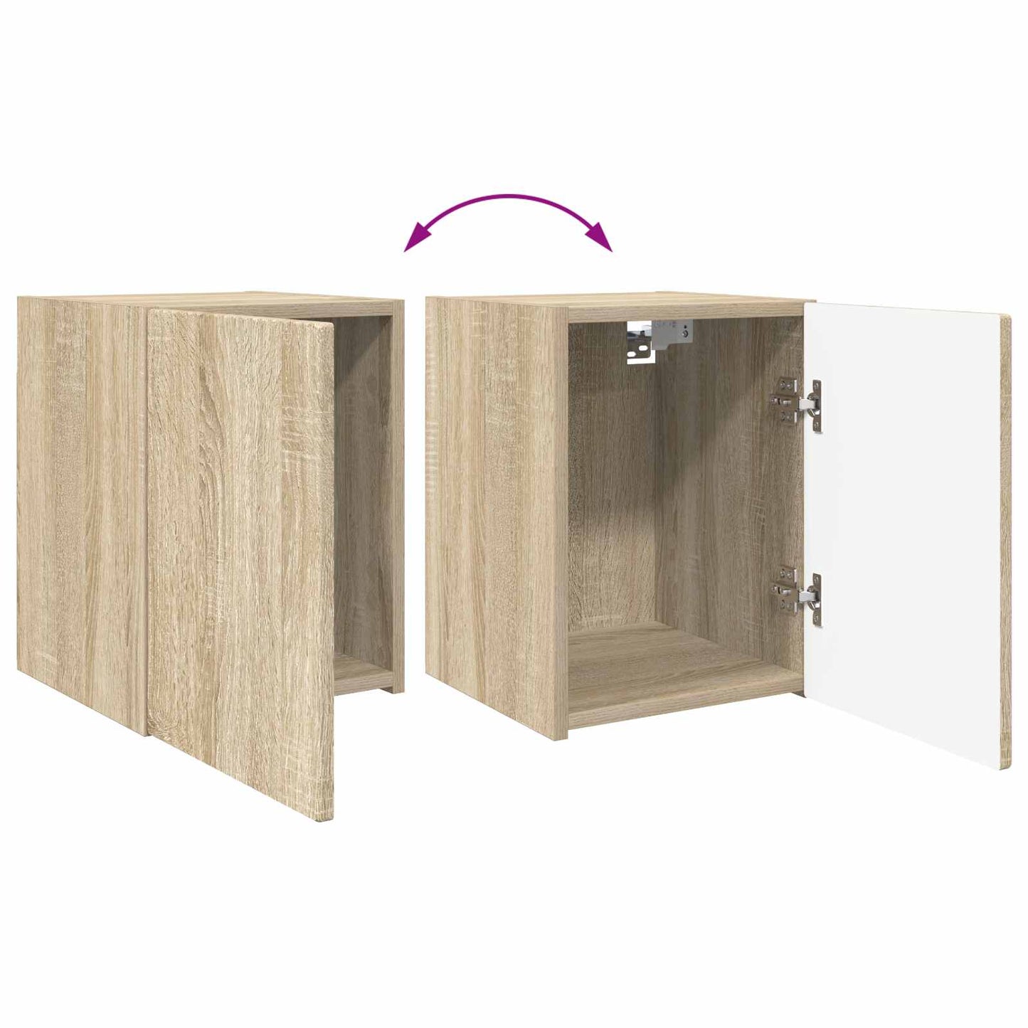 Tv-meubelset Wandgemonteerd 4 pcs Sonoma Eiken Bewerkt hout is nu te koop bij PeponiXL, paradijselijk wonen!