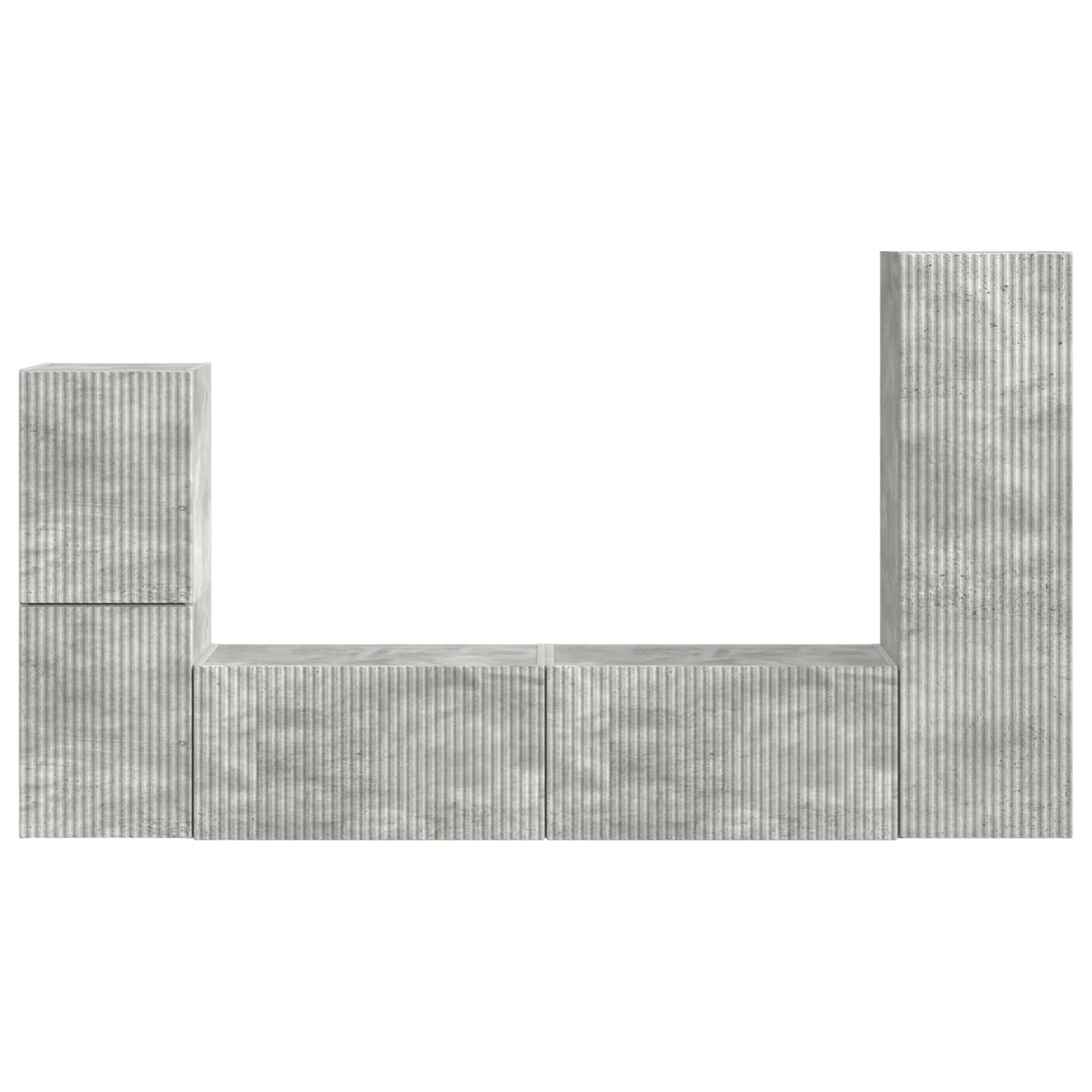 Tv-meubelset Wandgemonteerd 4 pcs Beton Grijs Bewerkt hout is nu te koop bij PeponiXL, paradijselijk wonen!