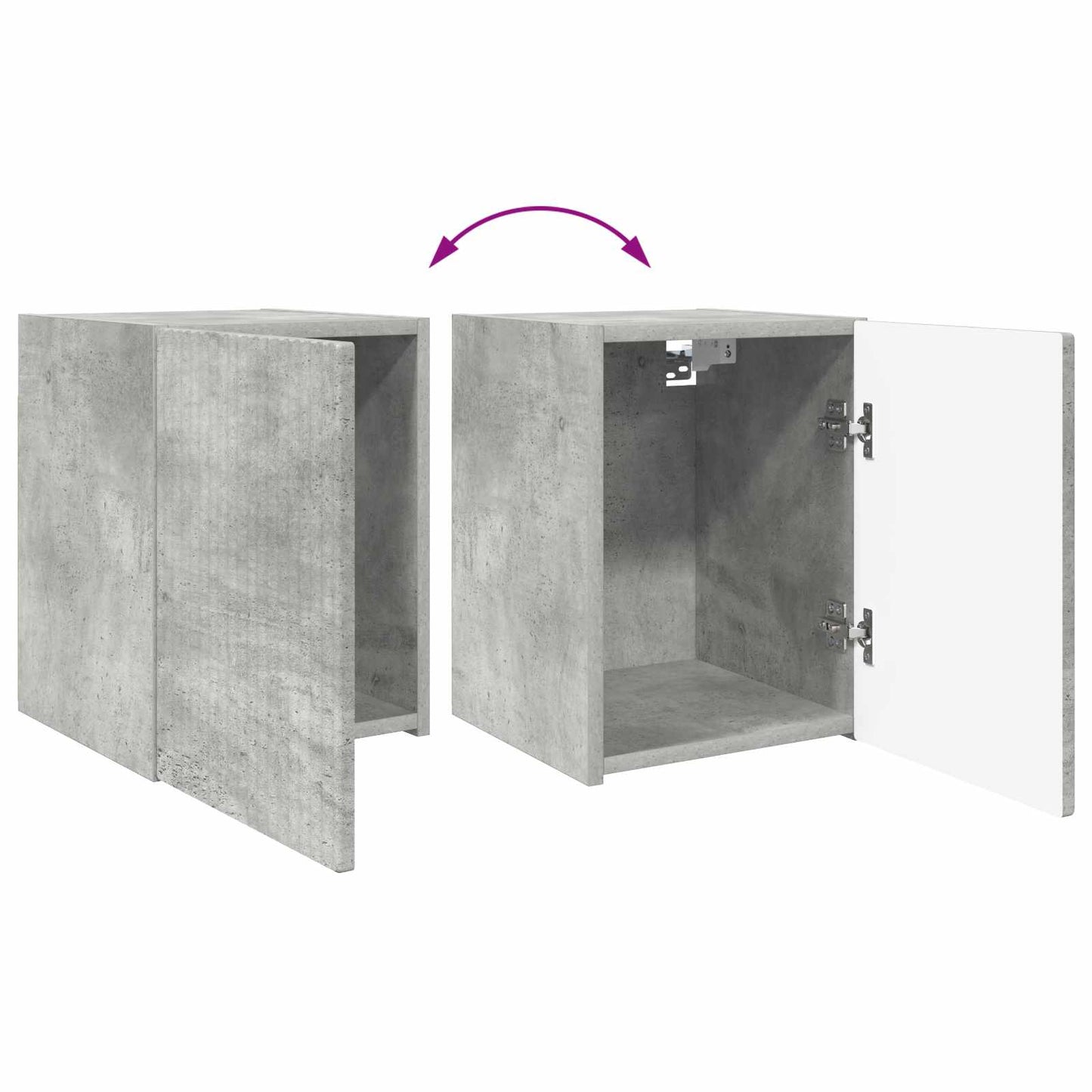 Tv-meubelset Wandgemonteerd 4 pcs Beton Grijs Bewerkt hout is nu te koop bij PeponiXL, paradijselijk wonen!