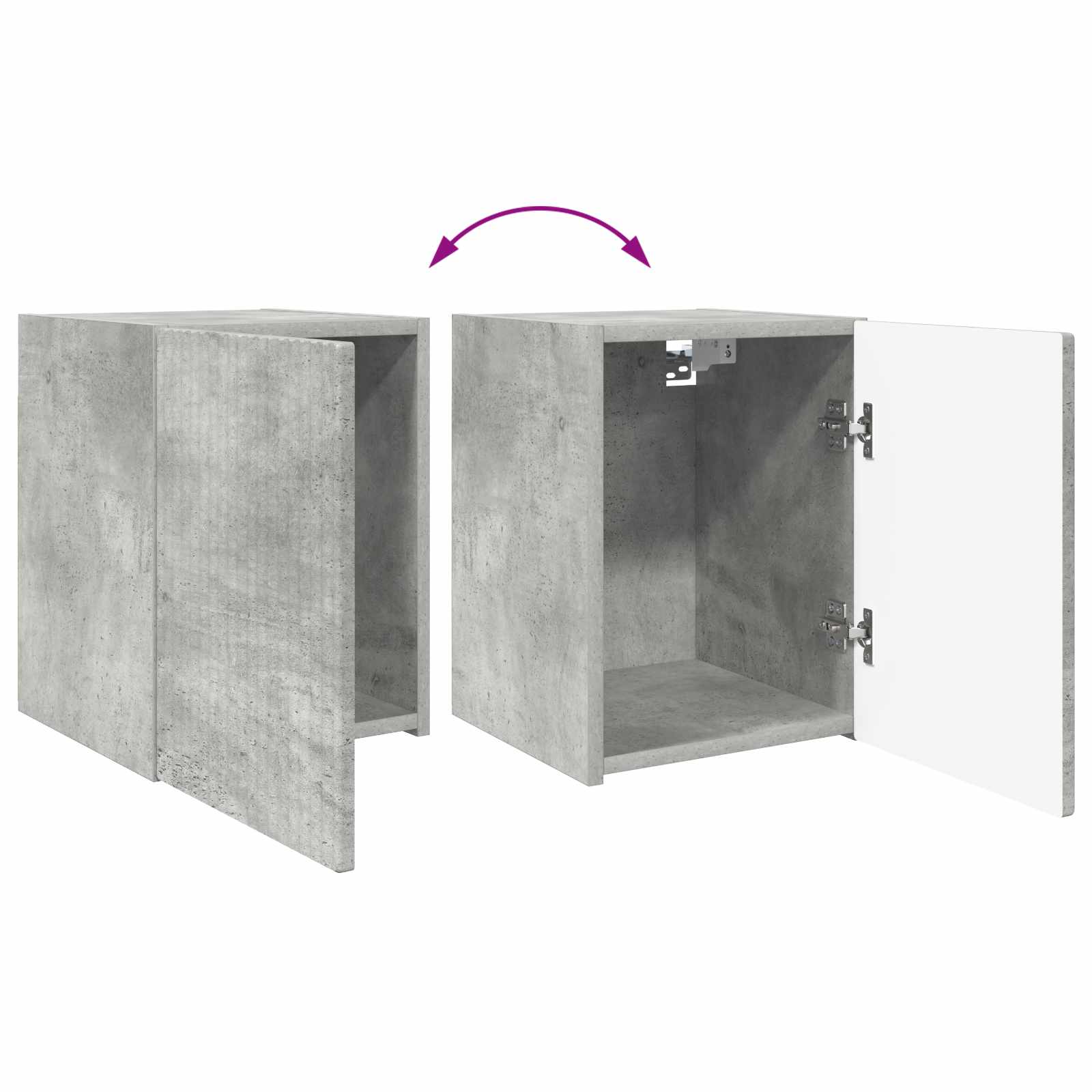 Tv-meubelset Wandgemonteerd 4 pcs Beton Grijs Bewerkt hout is nu te koop bij PeponiXL, paradijselijk wonen!