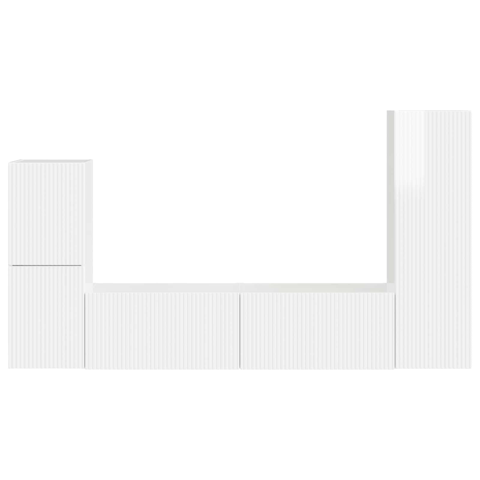 Tv-meubelset Wandgemonteerd 4 pcs Hoogglans wit Bewerkt hout is nu te koop bij PeponiXL, paradijselijk wonen!