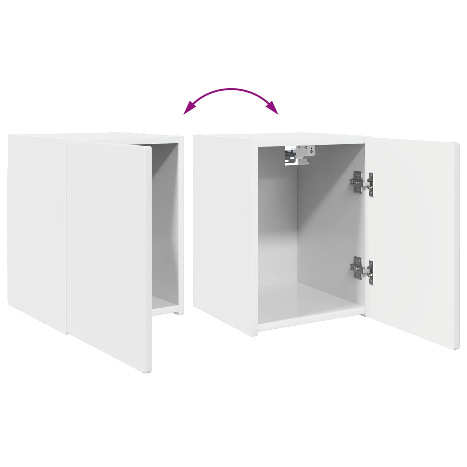 Tv-meubelset Wandgemonteerd 4 pcs Hoogglans wit Bewerkt hout is nu te koop bij PeponiXL, paradijselijk wonen!