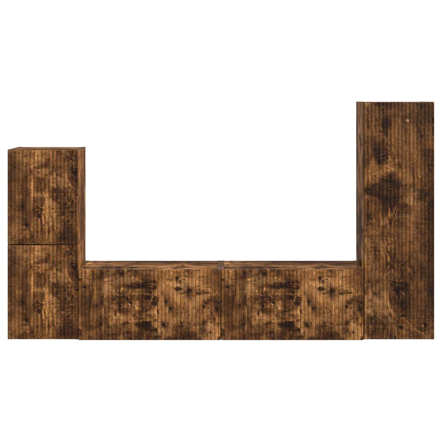 Tv-meubelset Wandgemonteerd 4 pcs Gerookt eiken Bewerkt hout is nu te koop bij PeponiXL, paradijselijk wonen!