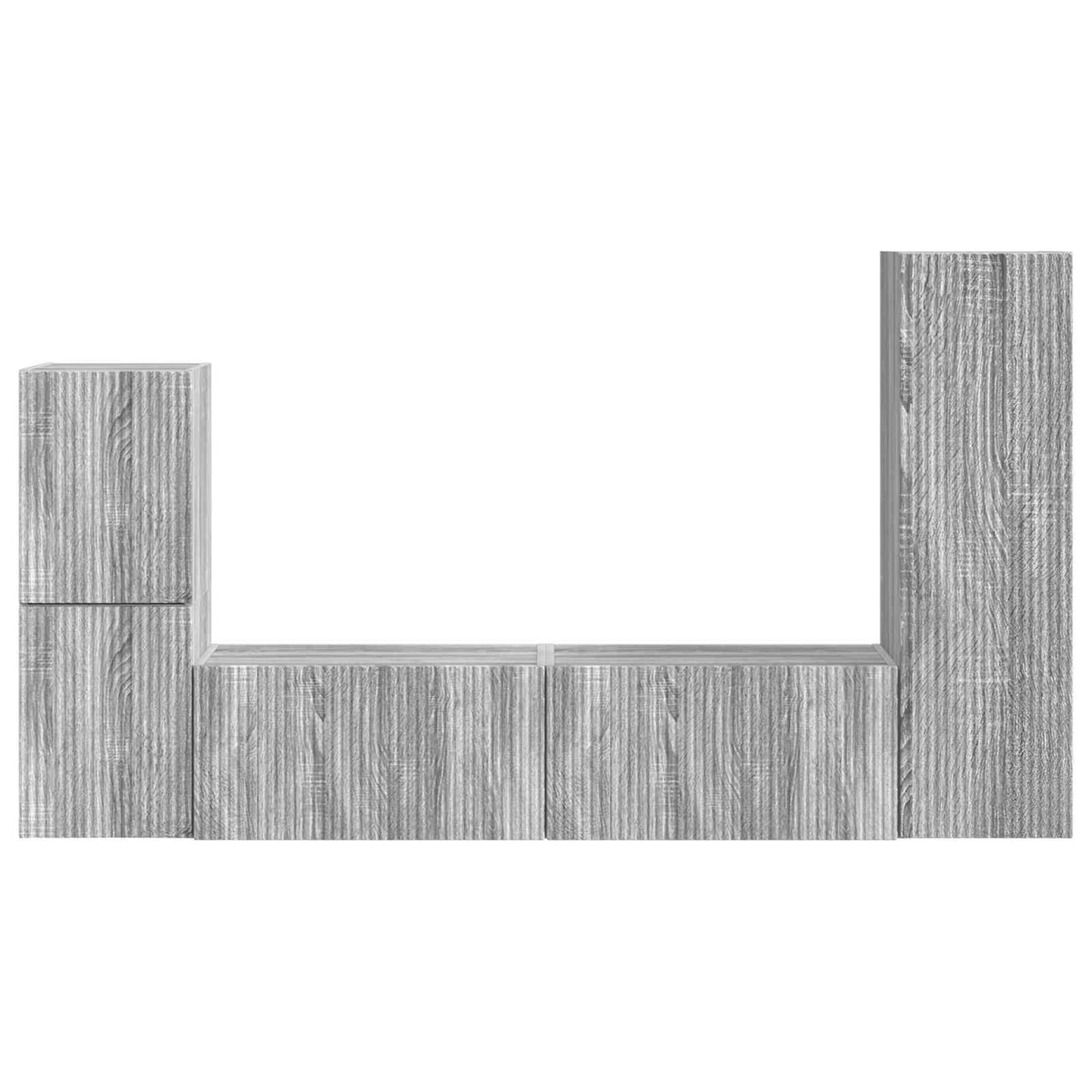 Tv-meubelset Wandgemonteerd 4 pcs Grijs Sonoma Bewerkt hout is nu te koop bij PeponiXL, paradijselijk wonen!
