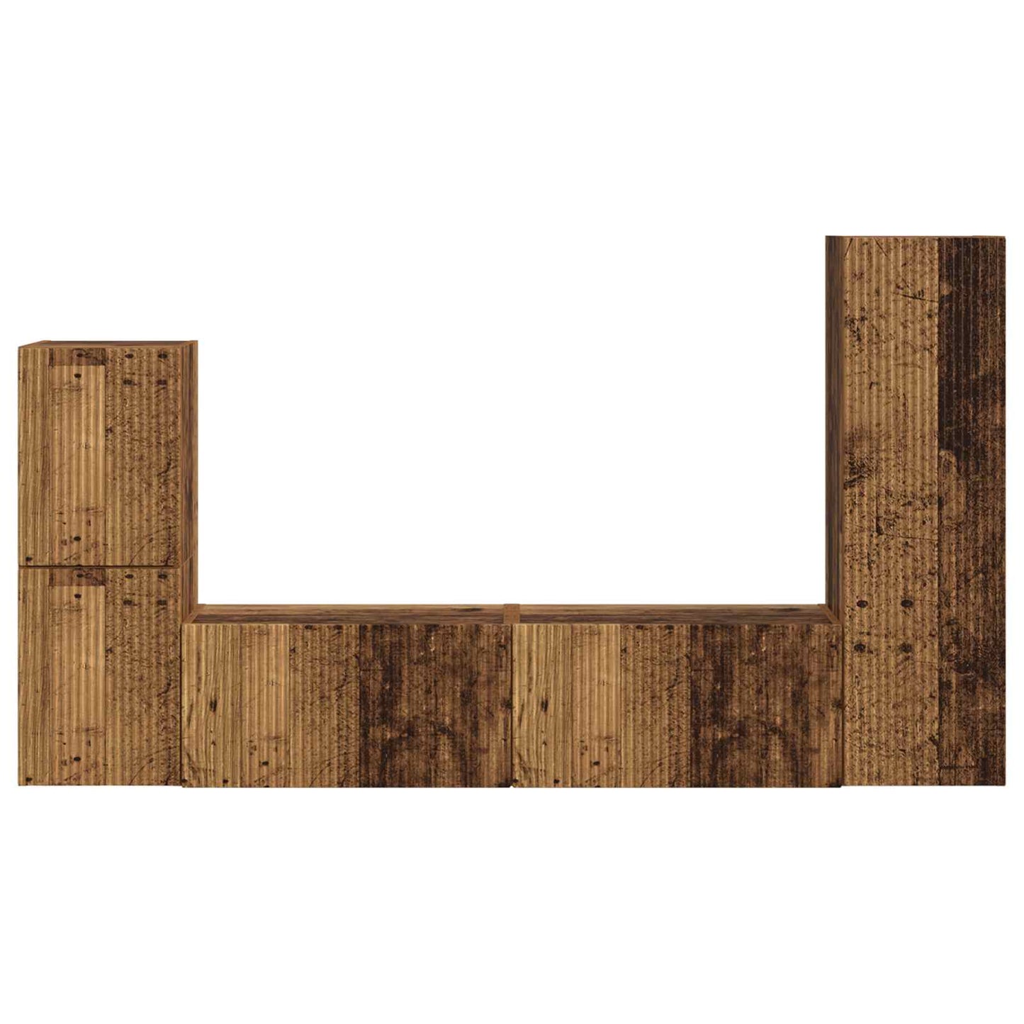 Tv-meubelset Wandgemonteerd 4 pcs Oudhout Bewerkt hout is nu te koop bij PeponiXL, paradijselijk wonen!