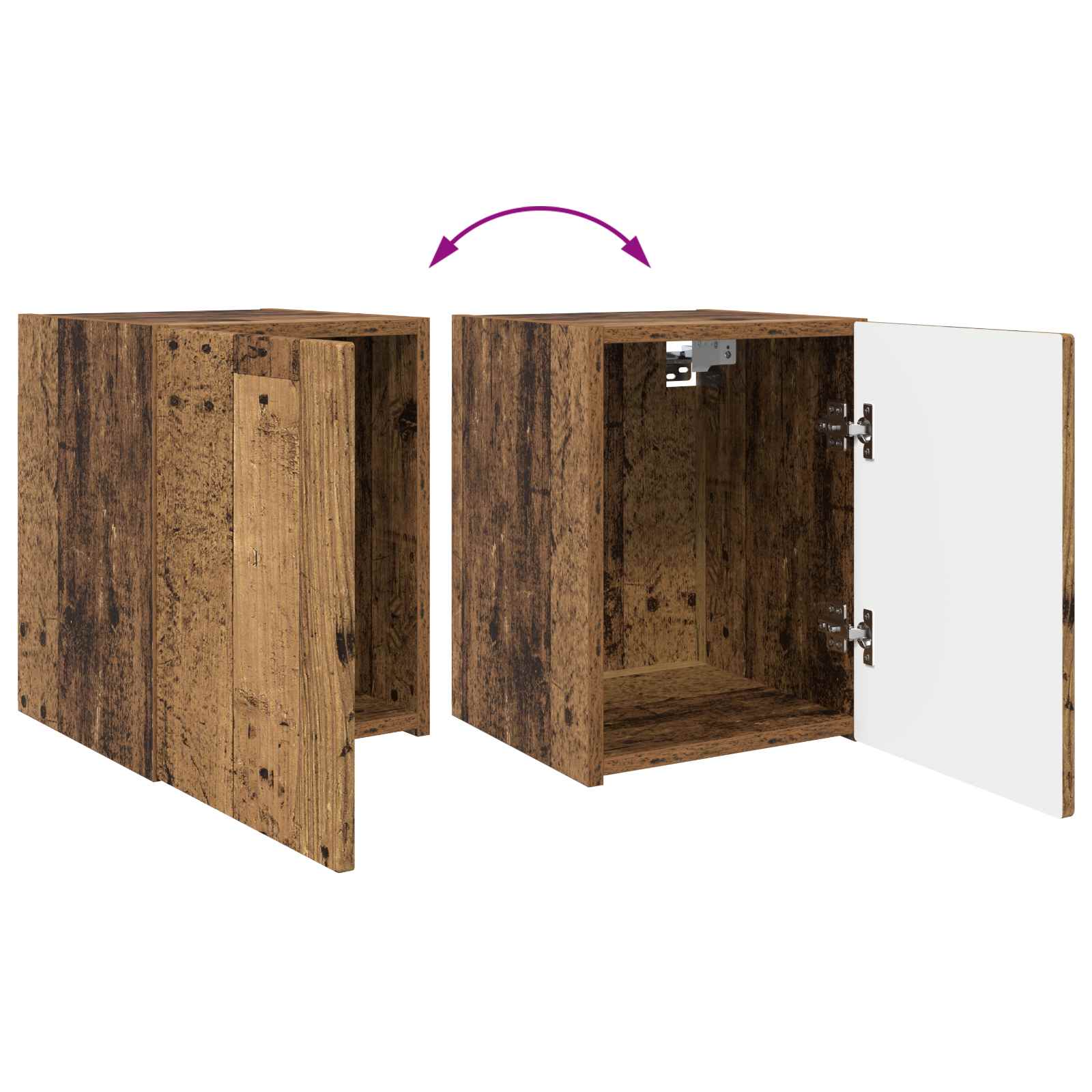 Tv-meubelset Wandgemonteerd 4 pcs Oudhout Bewerkt hout is nu te koop bij PeponiXL, paradijselijk wonen!