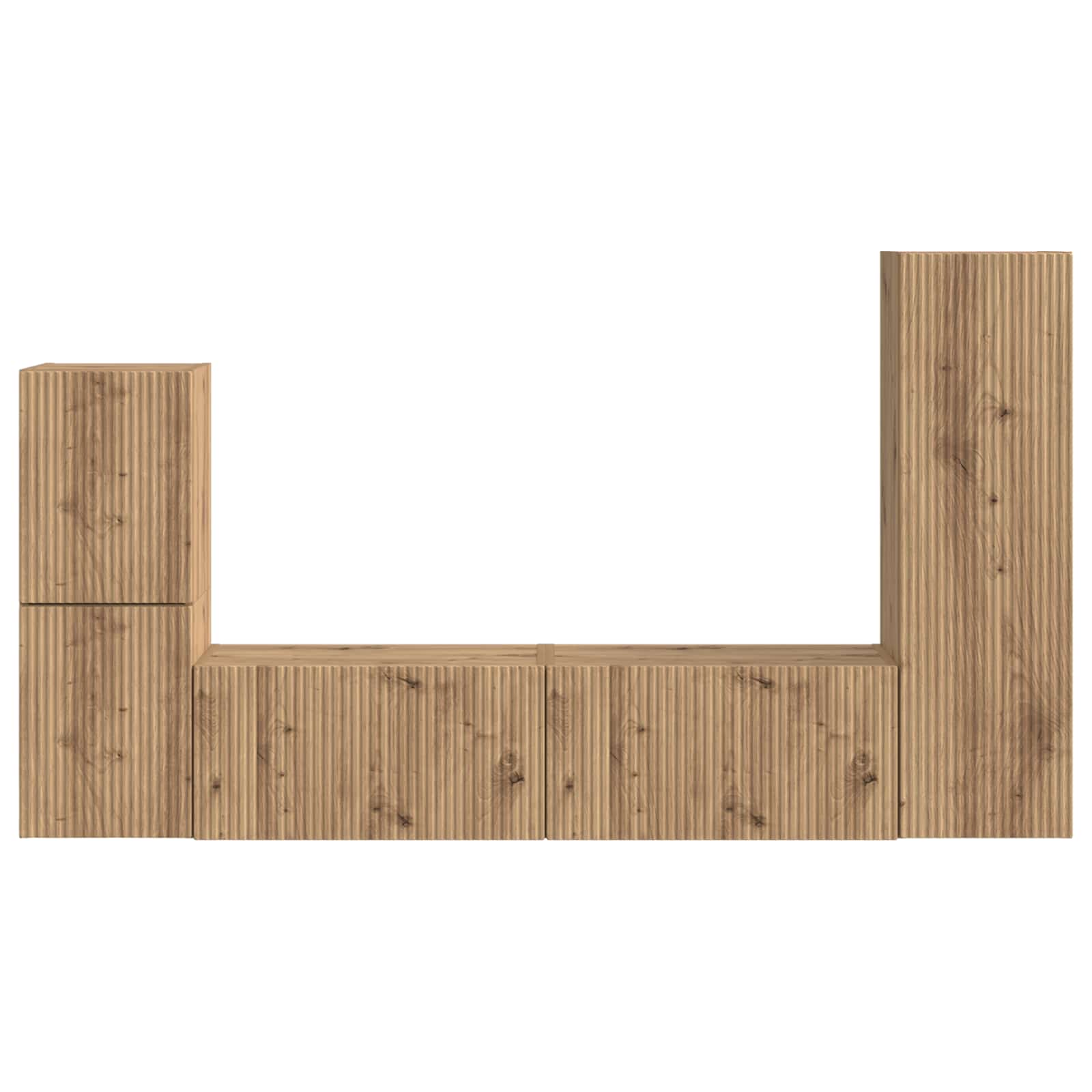 Tv-meubelset Wandgemonteerd 4 pcs Artisan Eiken Bewerkt hout is nu te koop bij PeponiXL, paradijselijk wonen!