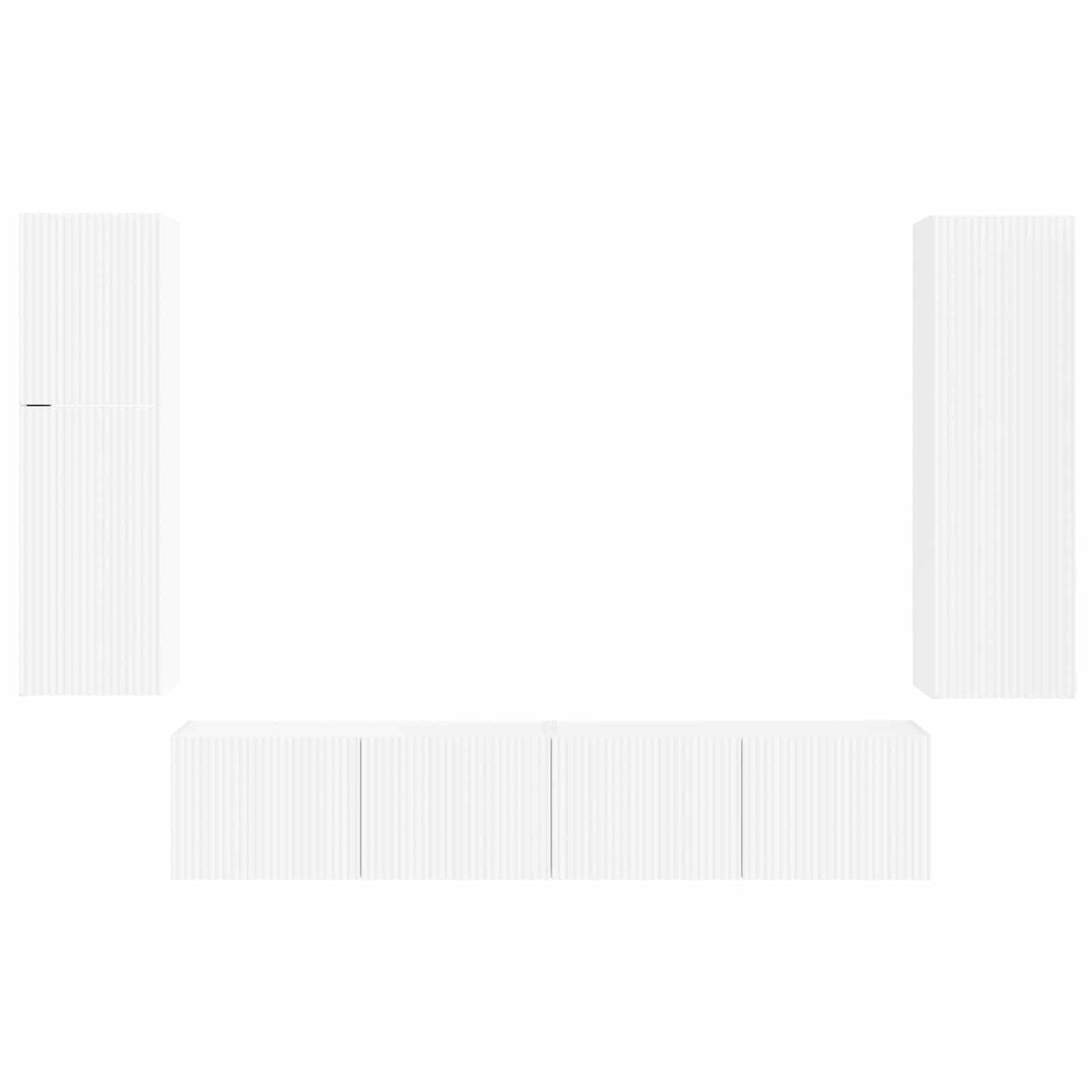 Tv-meubelset Wandgemonteerd 4 pcs Wit Bewerkt hout is nu te koop bij PeponiXL, paradijselijk wonen!
