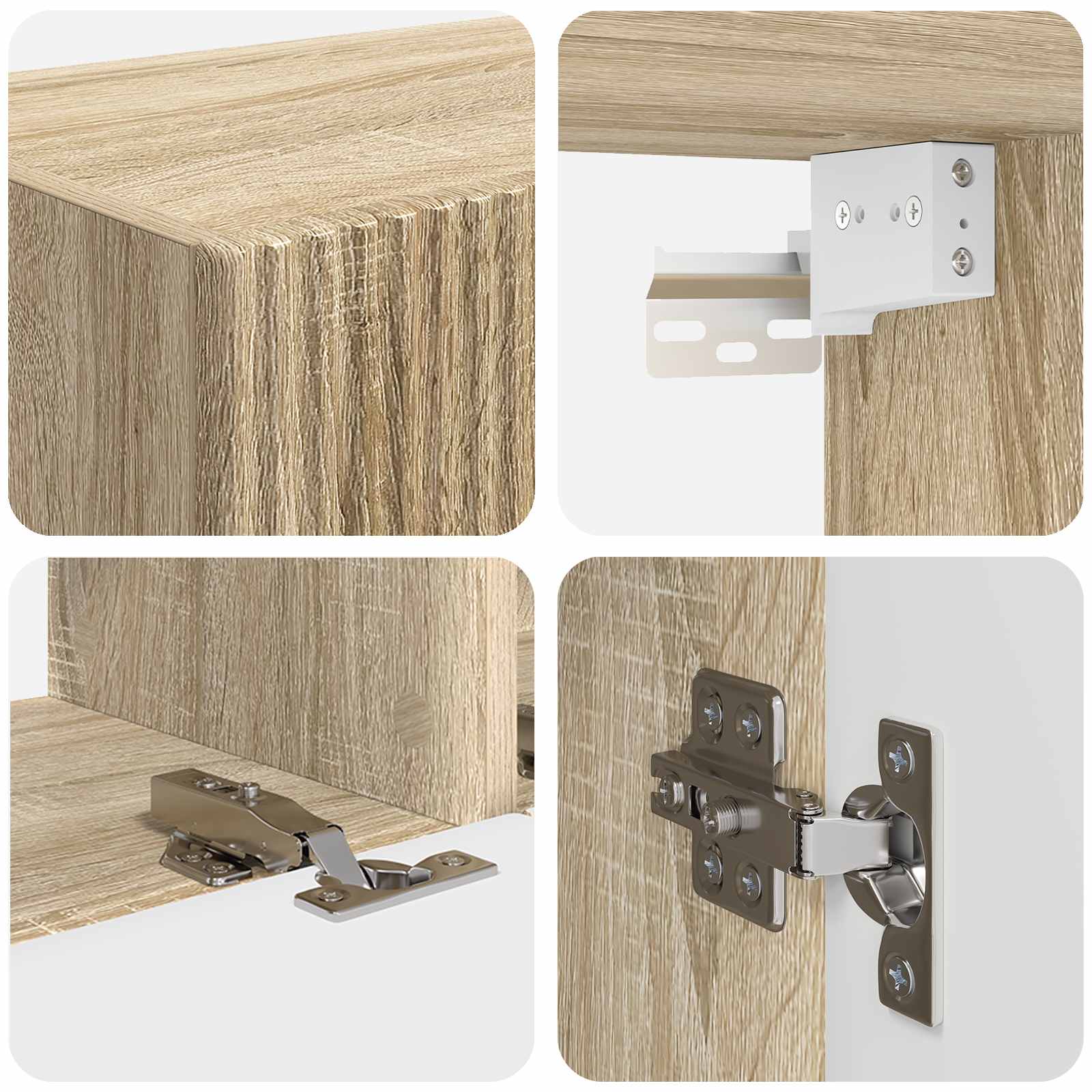 Tv-meubelset Wandgemonteerd 4 pcs Sonoma Eiken Bewerkt hout is nu te koop bij PeponiXL, paradijselijk wonen!