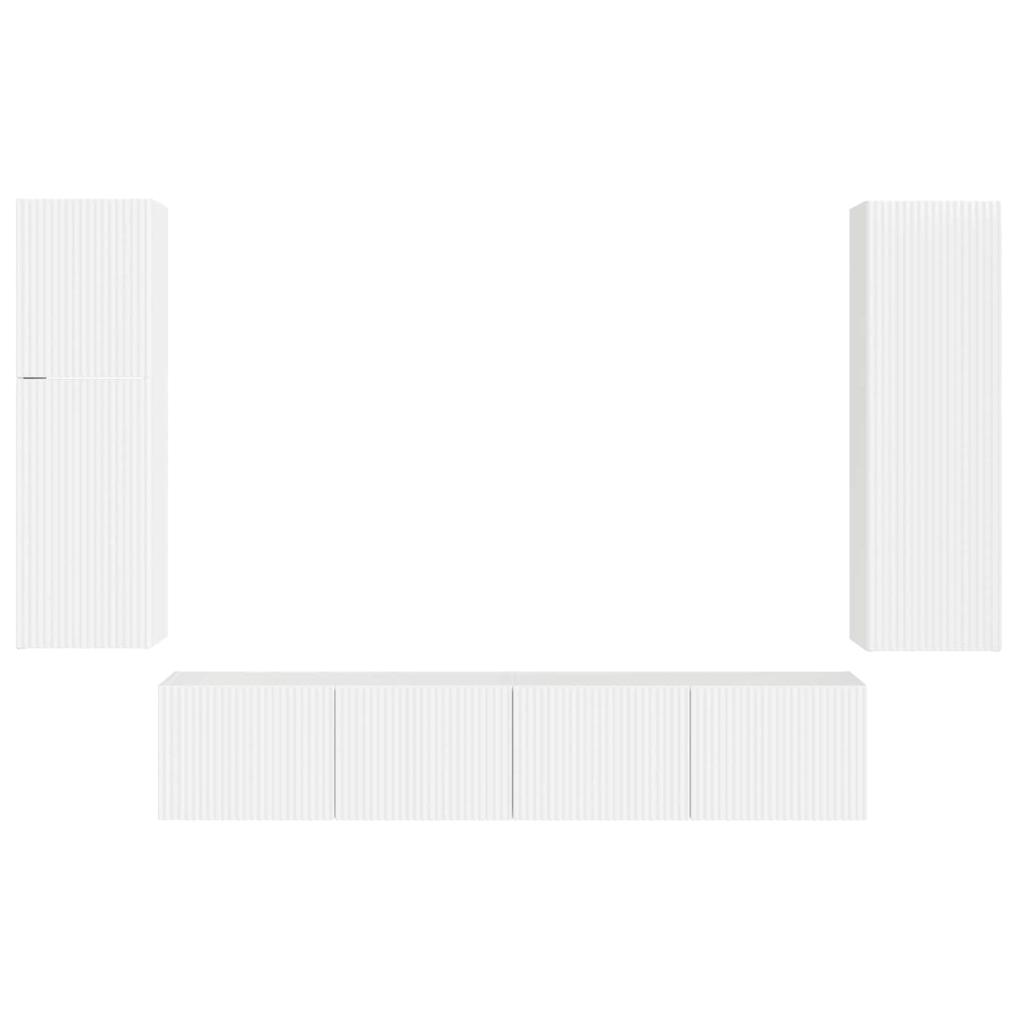 Tv-meubelset Wandgemonteerd 4 pcs Hoogglans wit Bewerkt hout is nu te koop bij PeponiXL, paradijselijk wonen!