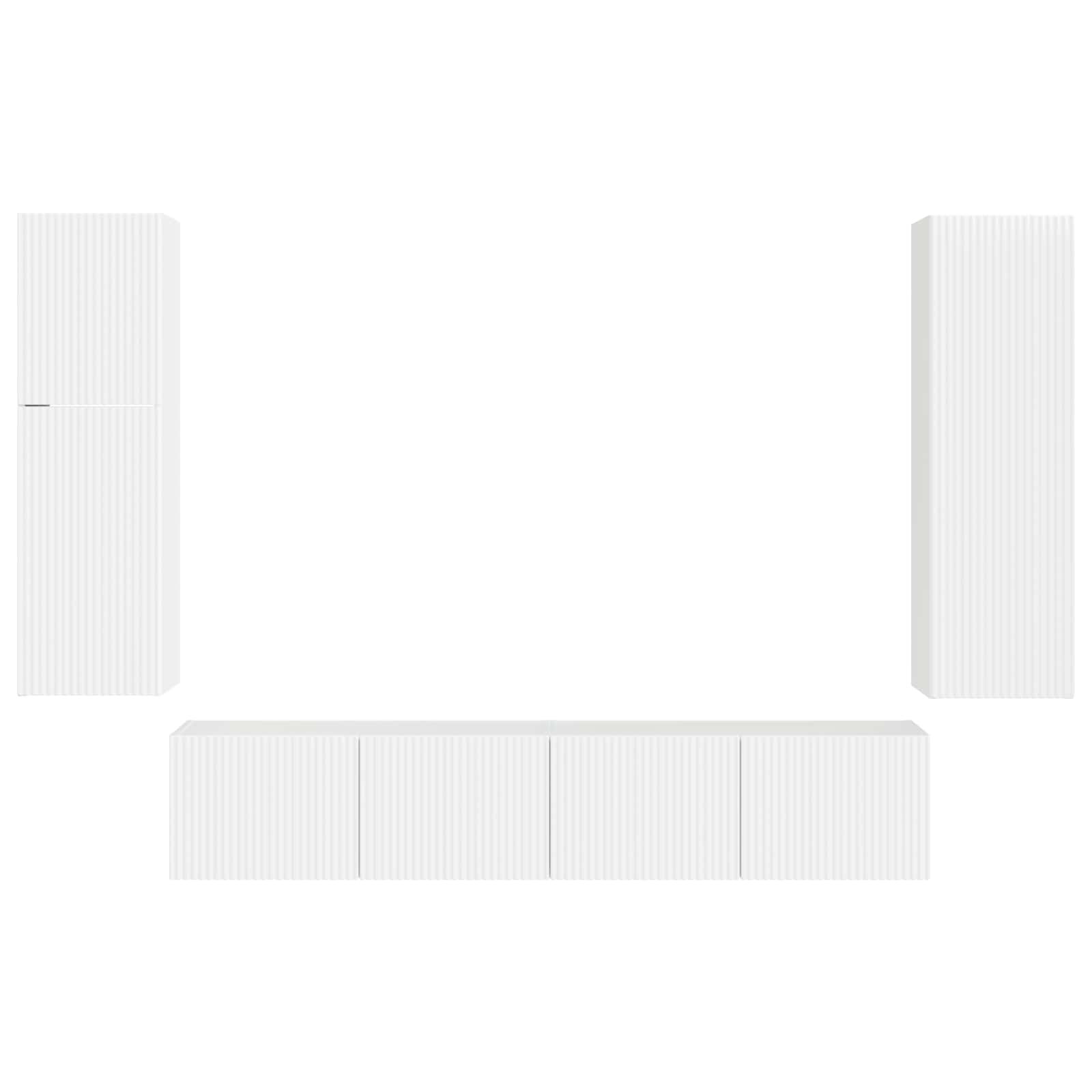 Tv-meubelset Wandgemonteerd 4 pcs Hoogglans wit Bewerkt hout is nu te koop bij PeponiXL, paradijselijk wonen!