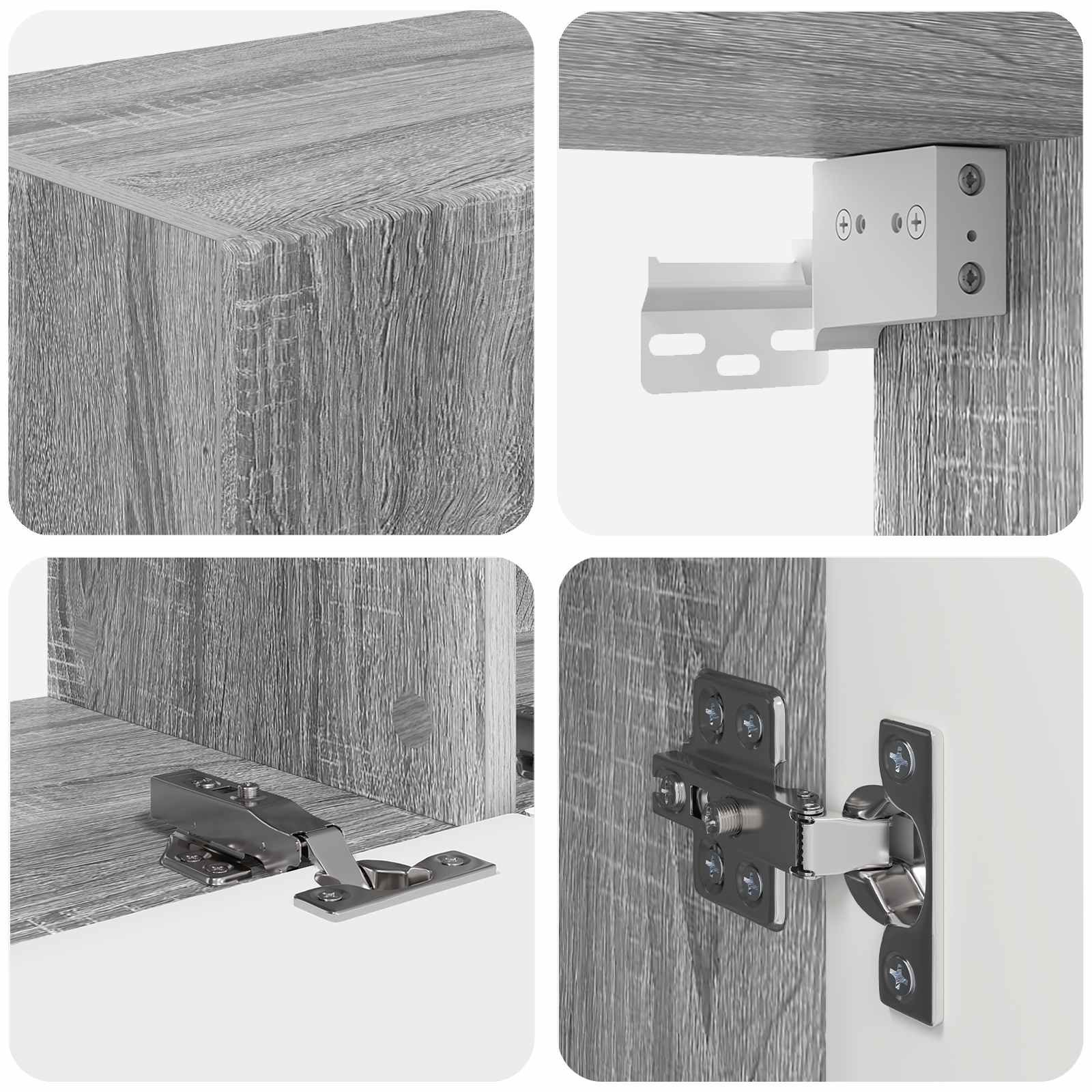 Tv-meubelset Wandgemonteerd 4 pcs Grijs Sonoma Bewerkt hout is nu te koop bij PeponiXL, paradijselijk wonen!