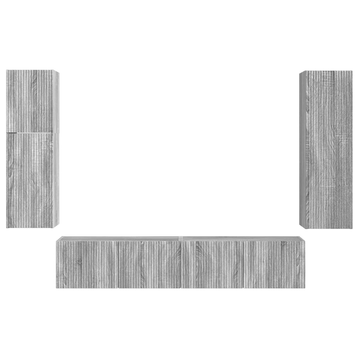 Tv-meubelset Wandgemonteerd 4 pcs Grijs Sonoma Bewerkt hout is nu te koop bij PeponiXL, paradijselijk wonen!