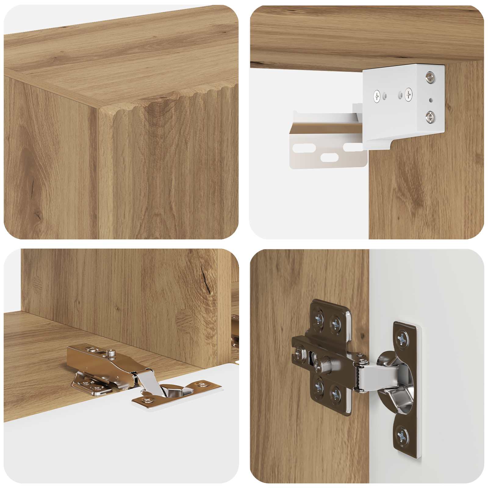 Tv-meubelset Wandgemonteerd 4 pcs Artisan Eiken Bewerkt hout is nu te koop bij PeponiXL, paradijselijk wonen!