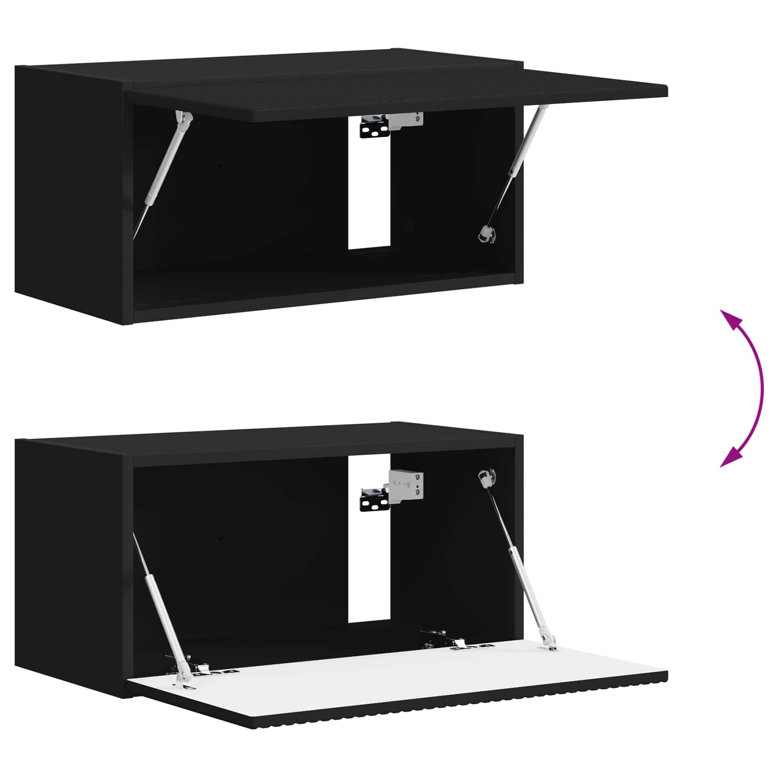 Tv-meubelset Wandgemonteerd 4 pcs Zwart Bewerkt hout is nu te koop bij PeponiXL, paradijselijk wonen!