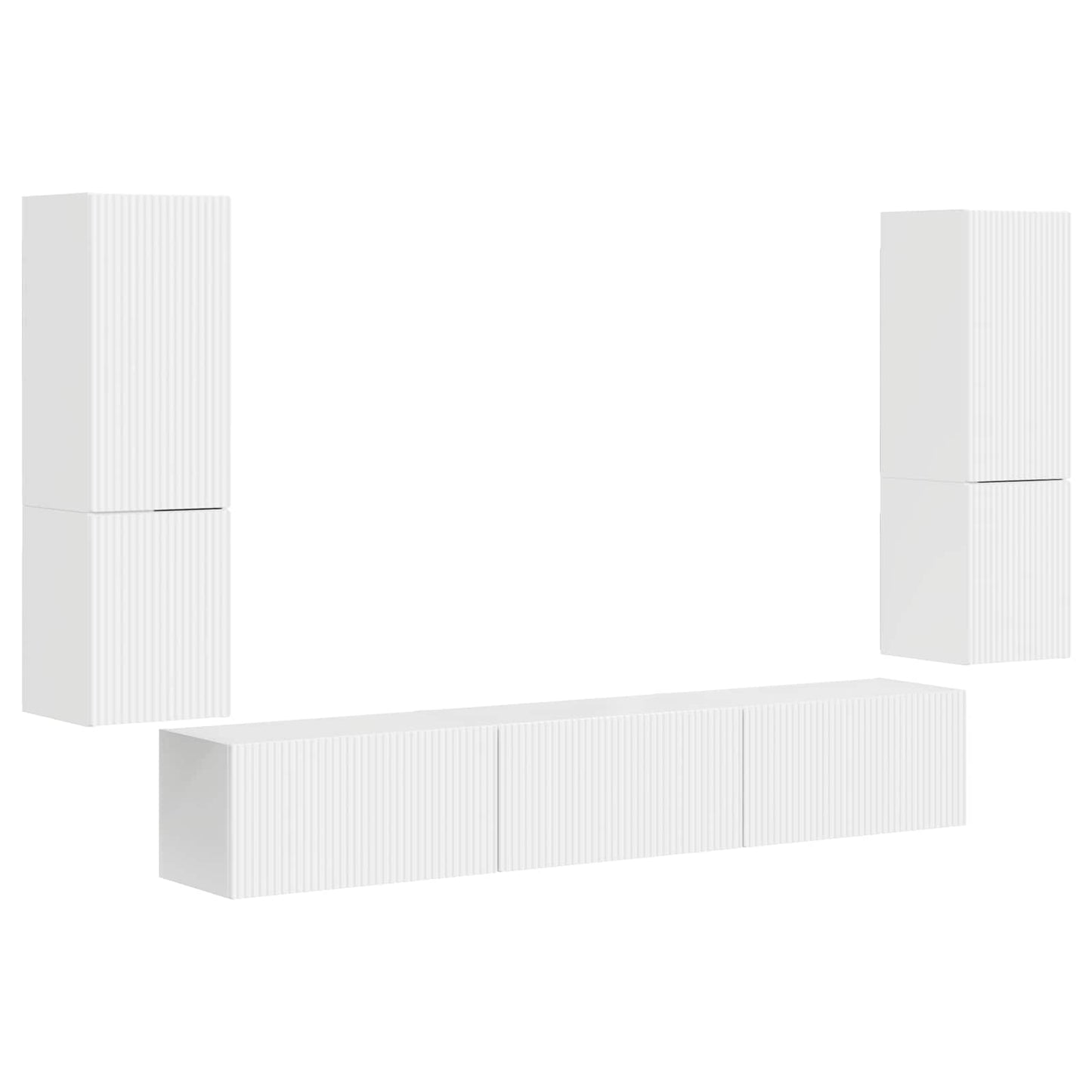 Tv-meubelset Wandgemonteerd 4 pcs Hoogglans wit Bewerkt hout is nu te koop bij PeponiXL, paradijselijk wonen!