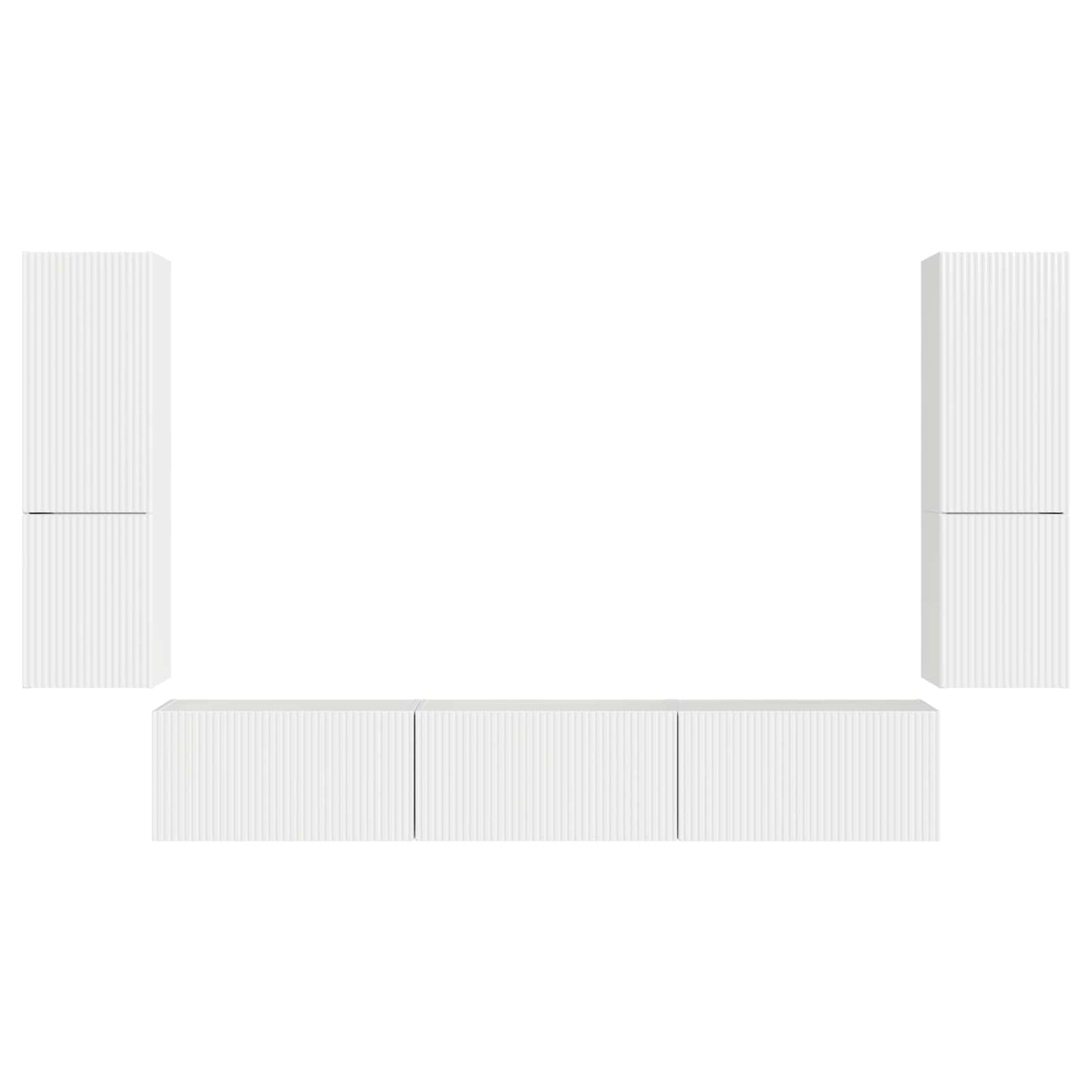 Tv-meubelset Wandgemonteerd 4 pcs Hoogglans wit Bewerkt hout is nu te koop bij PeponiXL, paradijselijk wonen!