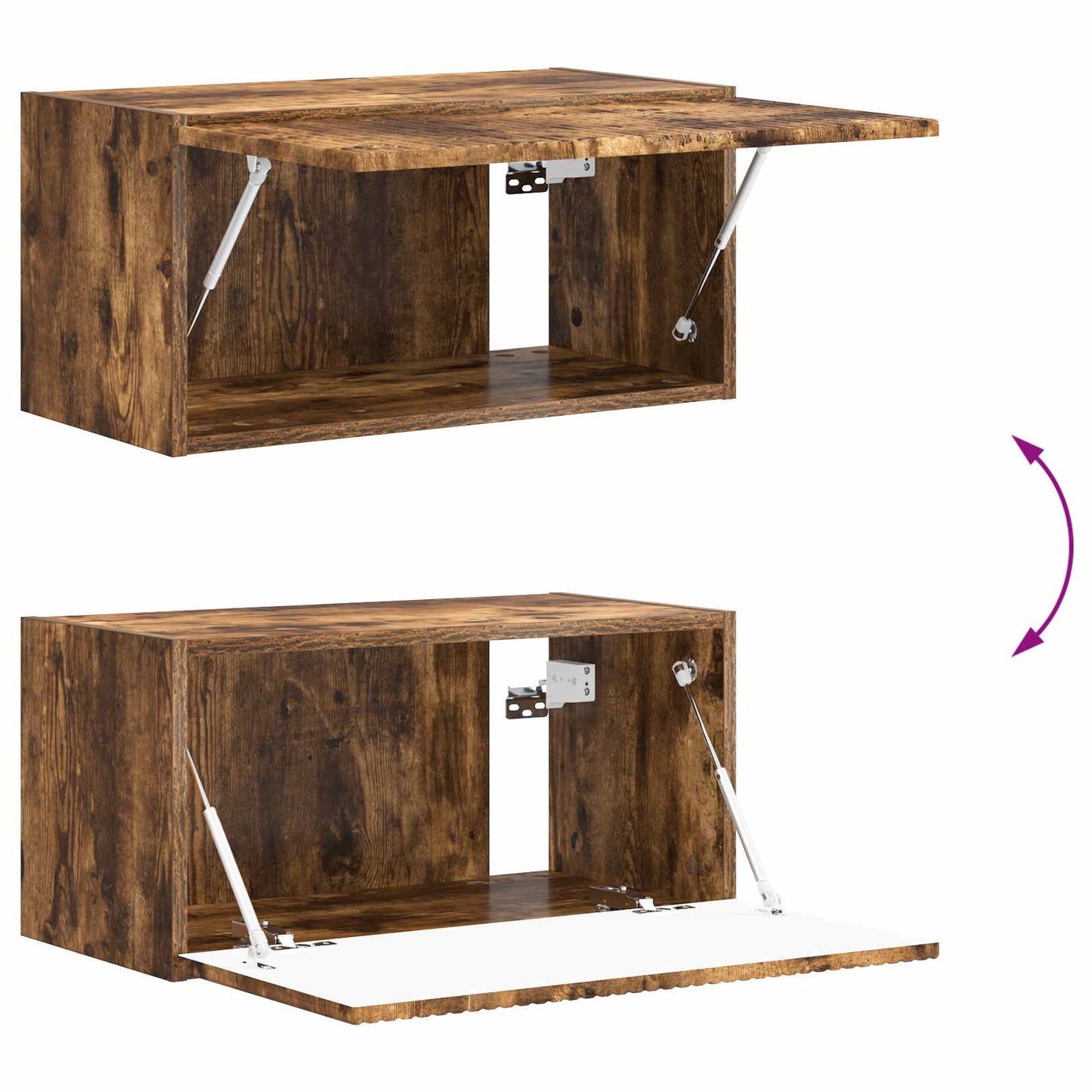 Tv-meubelset Wandgemonteerd 4 pcs Gerookt eiken Bewerkt hout is nu te koop bij PeponiXL, paradijselijk wonen!