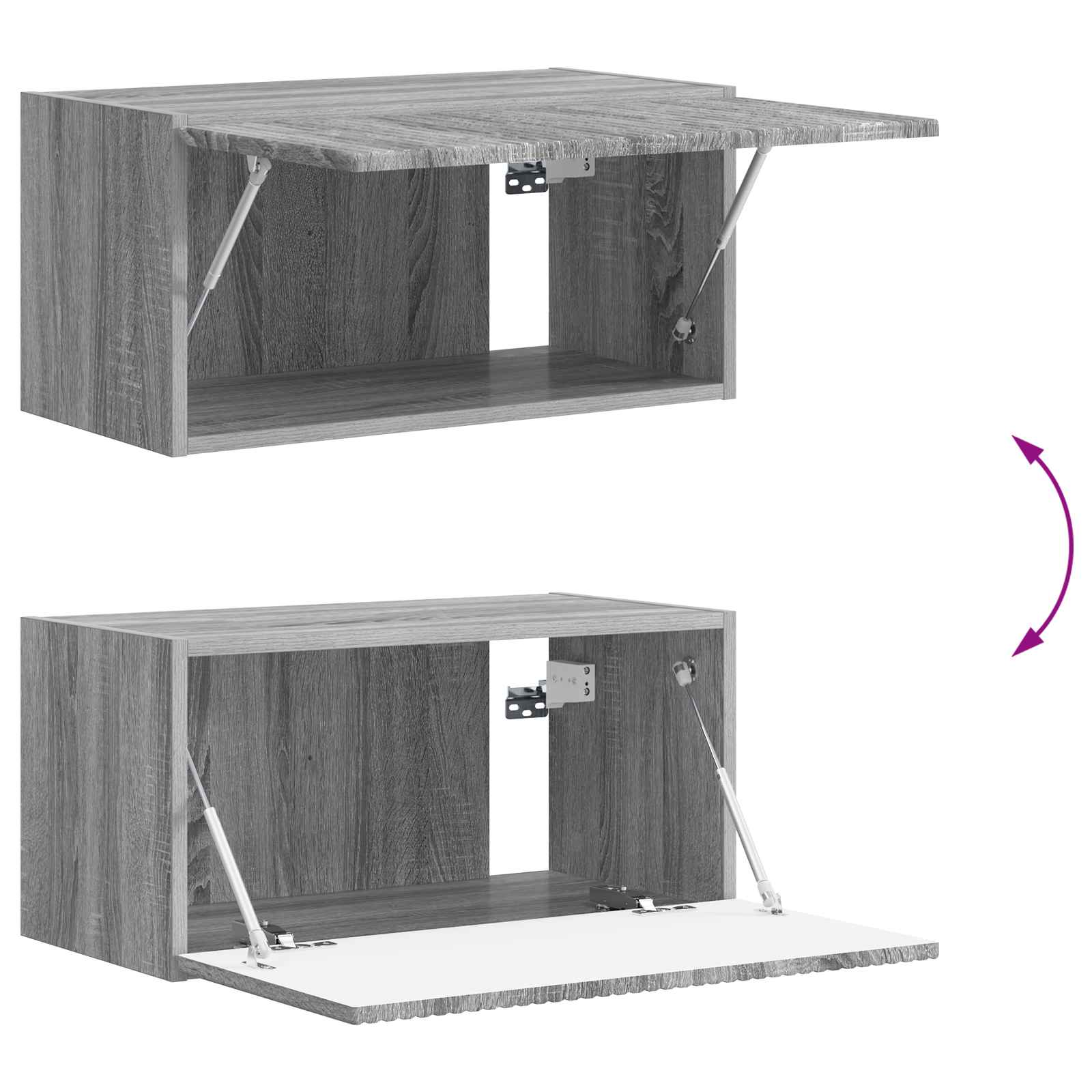 Tv-meubelset Wandgemonteerd 4 pcs Grijs Sonoma Bewerkt hout is nu te koop bij PeponiXL, paradijselijk wonen!
