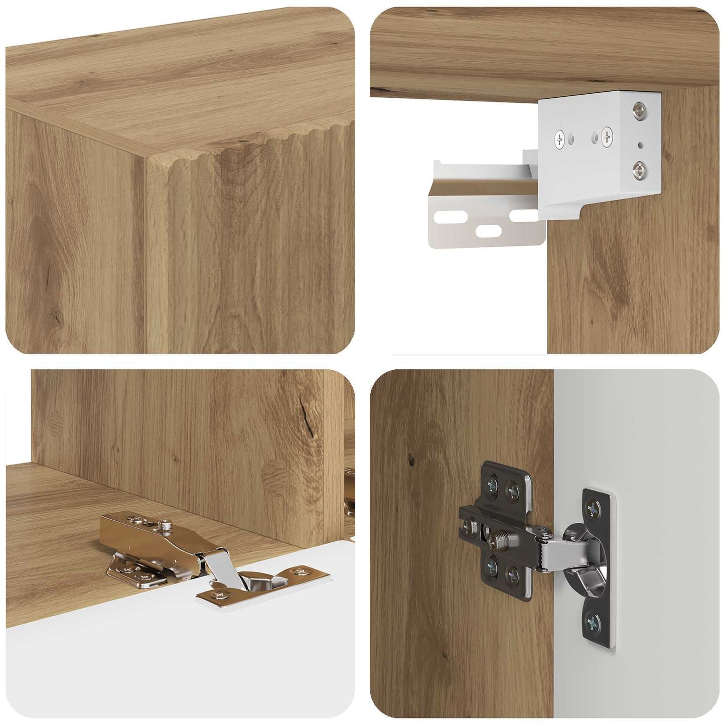 Tv-meubelset Wandgemonteerd 5 pcs Sonoma Eiken Bewerkt hout is nu te koop bij PeponiXL, paradijselijk wonen!