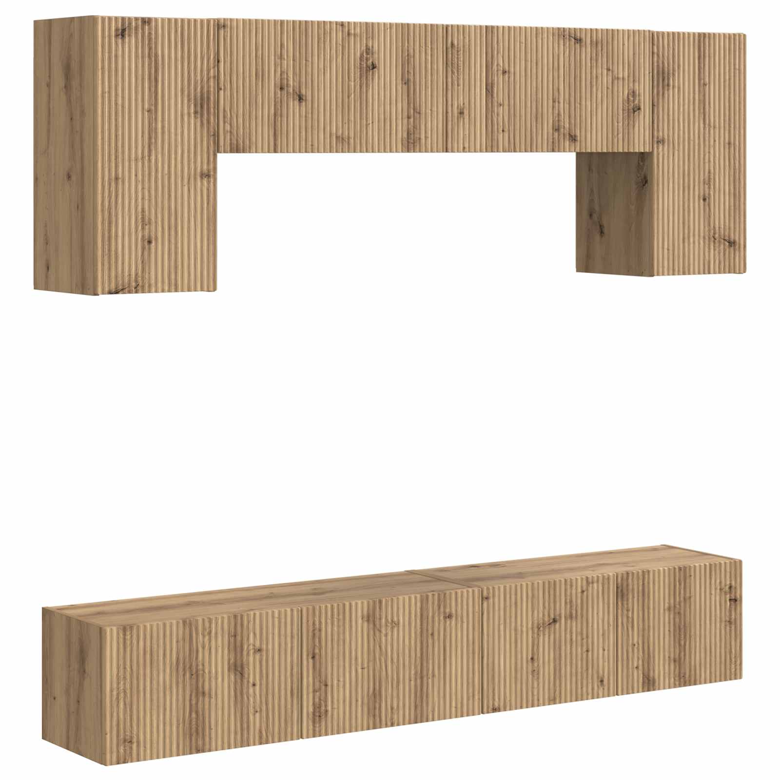 Tv-meubelset Wandgemonteerd 5 pcs Grijs Sonoma Bewerkt hout is nu te koop bij PeponiXL, paradijselijk wonen!