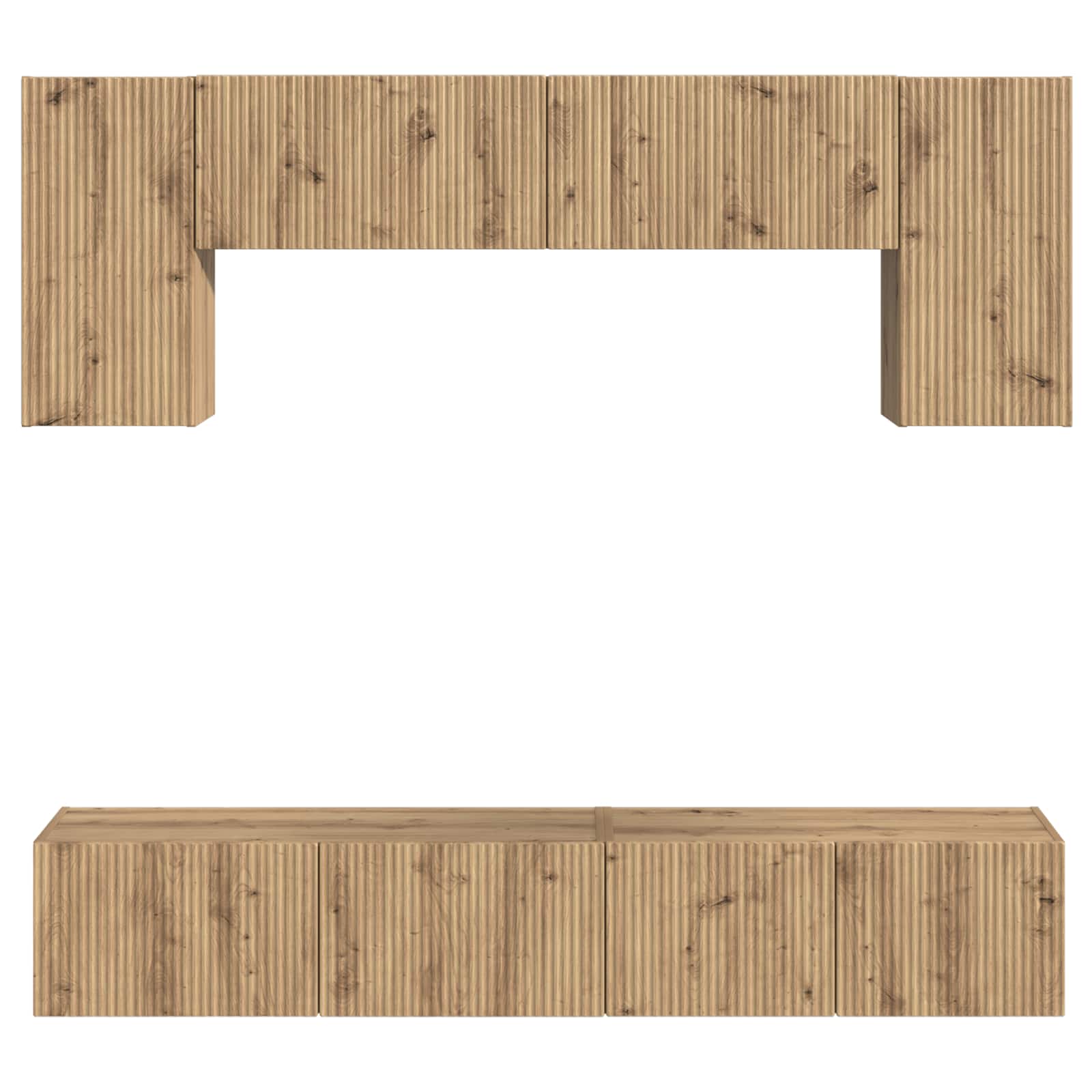 Tv-meubelset Wandgemonteerd 5 pcs Oud Hout Bewerkt hout is nu te koop bij PeponiXL, paradijselijk wonen!