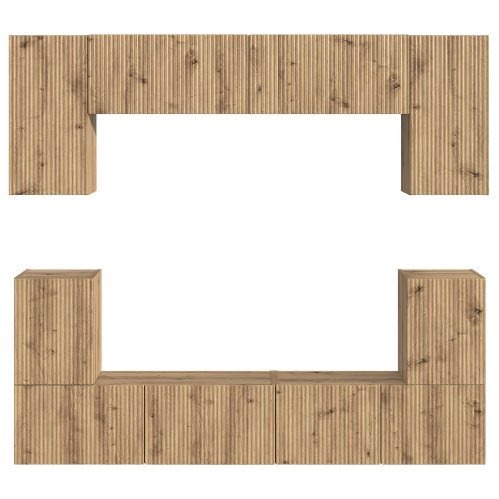Tv-meubelset 5 pcs Artisan Eiken Bewerkt hout is nu te koop bij PeponiXL, paradijselijk wonen!