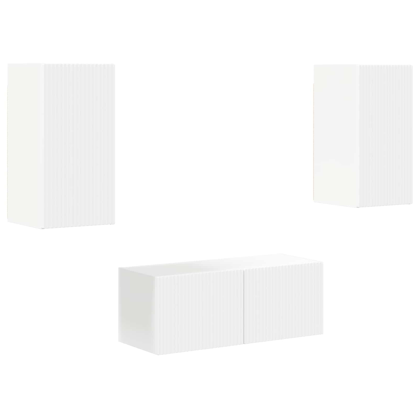Tv-meubelset Wandgemonteerd 6 pcs Wit Bewerkt hout is nu te koop bij PeponiXL, paradijselijk wonen!