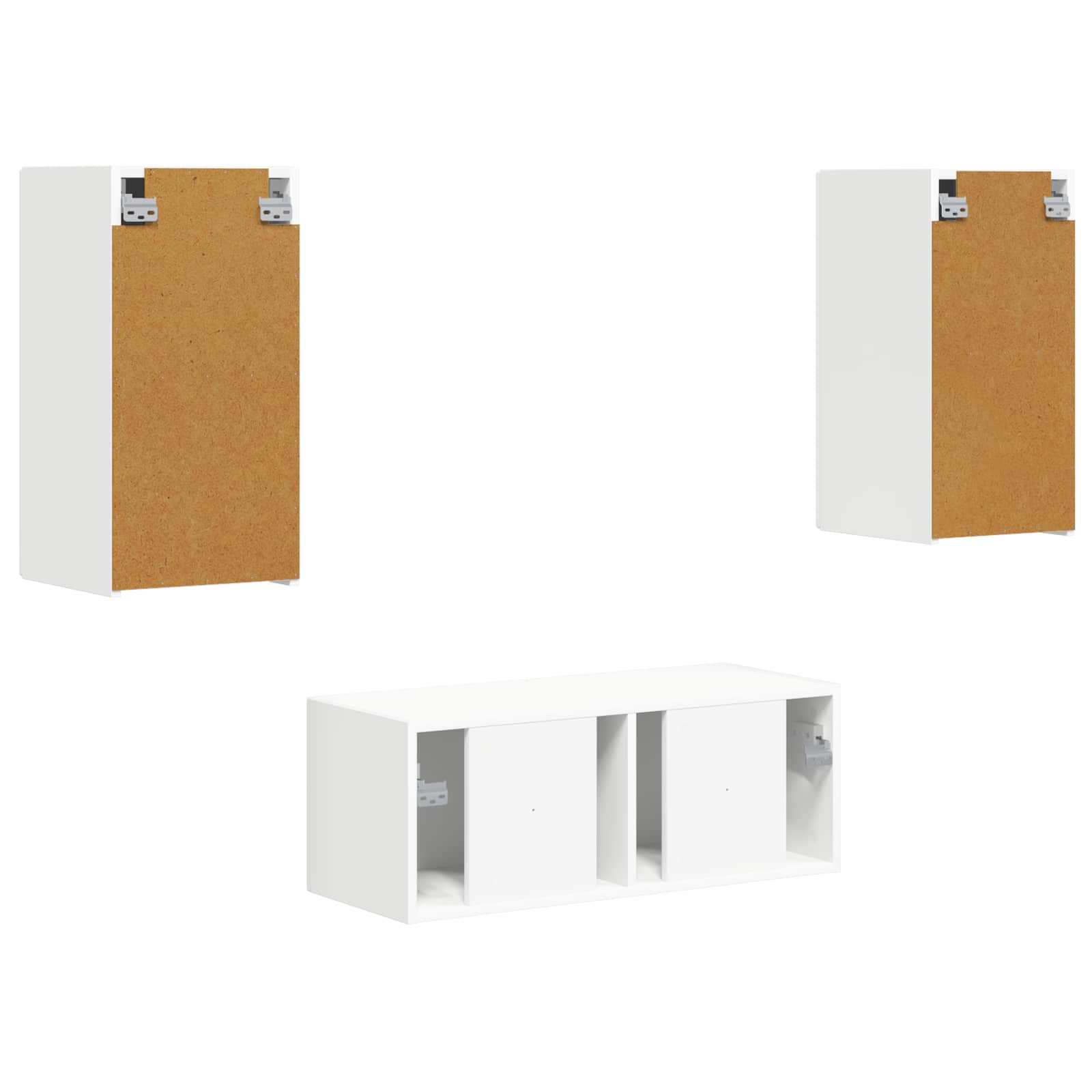 Tv-meubelset Wandgemonteerd 6 pcs Wit Bewerkt hout is nu te koop bij PeponiXL, paradijselijk wonen!