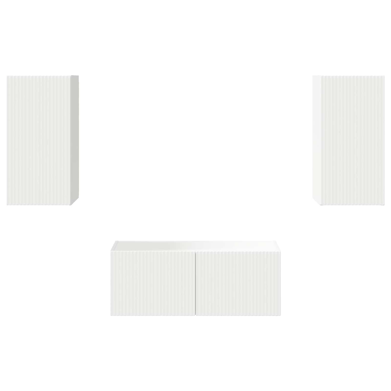 Tv-meubelset Wandgemonteerd 6 pcs Wit Bewerkt hout is nu te koop bij PeponiXL, paradijselijk wonen!