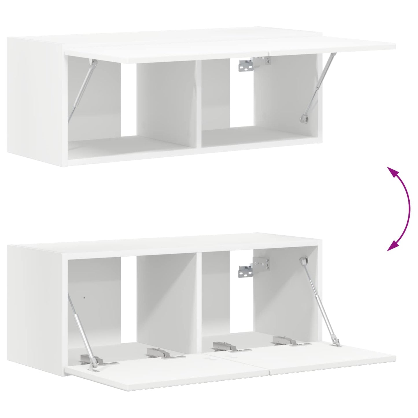 Tv-meubelset Wandgemonteerd 6 pcs Wit Bewerkt hout is nu te koop bij PeponiXL, paradijselijk wonen!