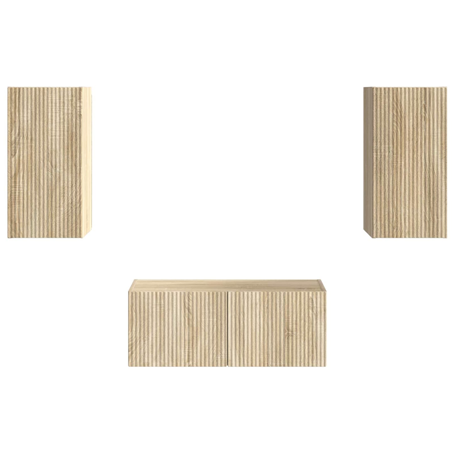 Tv-meubelset Wandgemonteerd 6 pcs Sonoma Eiken Bewerkt hout is nu te koop bij PeponiXL, paradijselijk wonen!