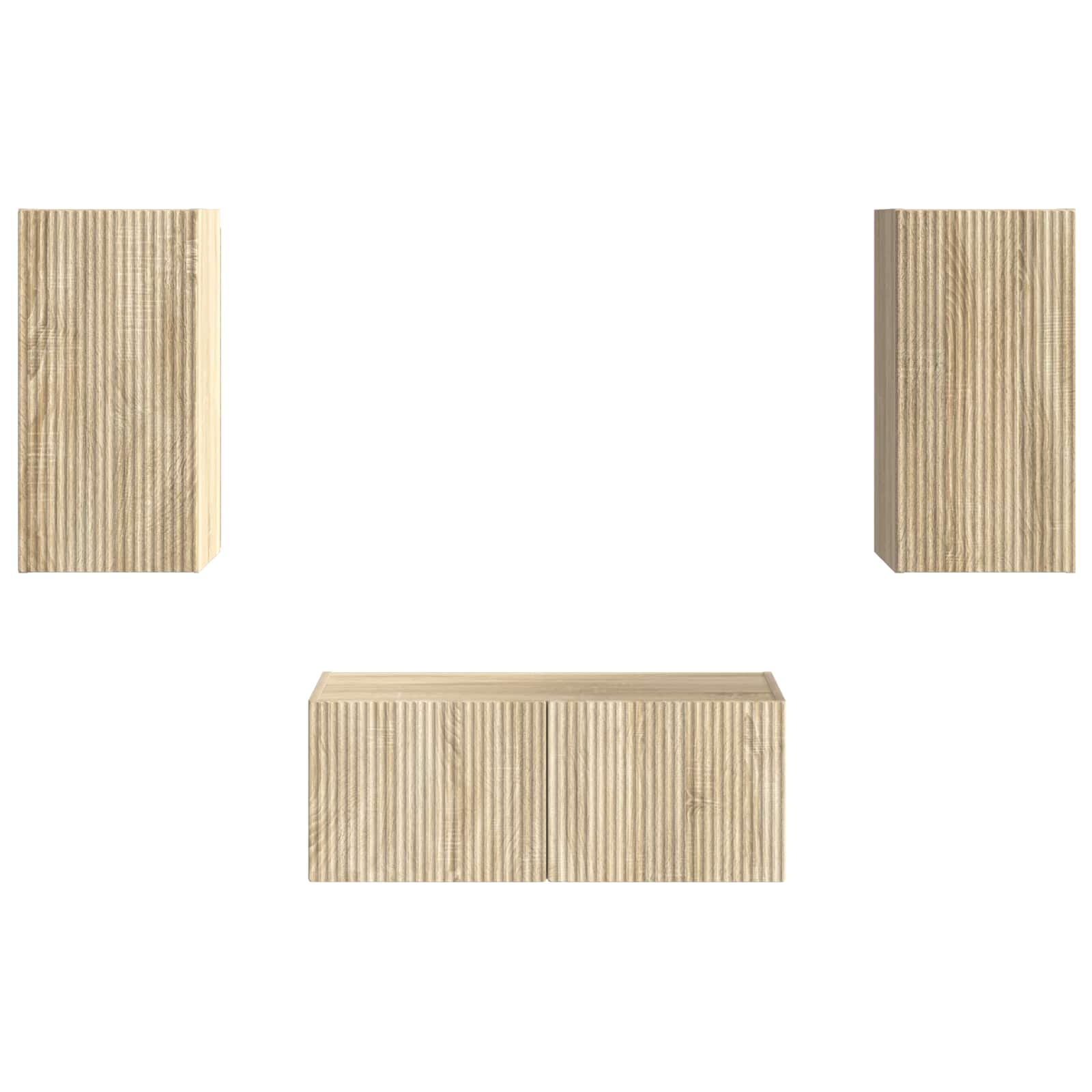 Tv-meubelset Wandgemonteerd 6 pcs Sonoma Eiken Bewerkt hout is nu te koop bij PeponiXL, paradijselijk wonen!