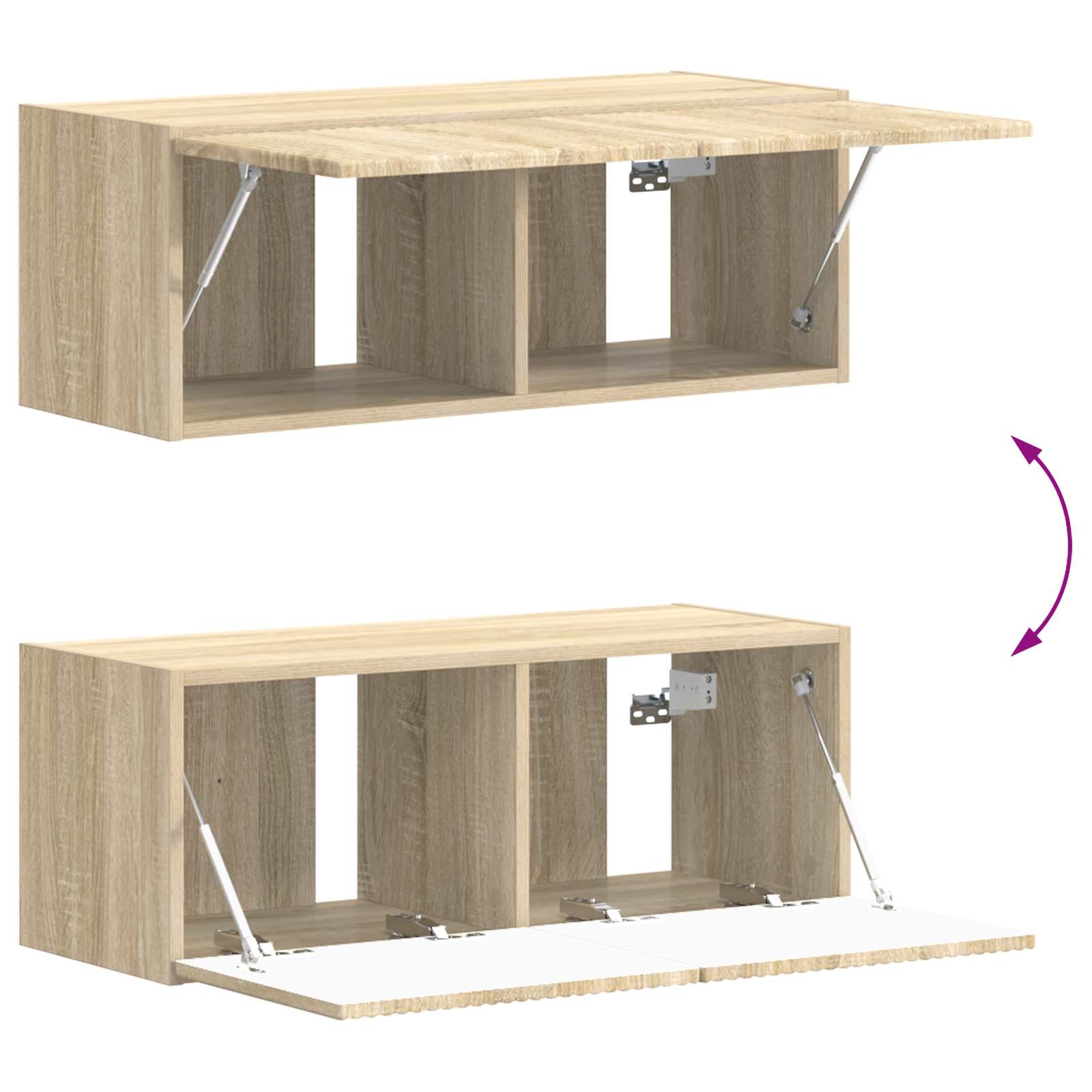 Tv-meubelset Wandgemonteerd 6 pcs Sonoma Eiken Bewerkt hout is nu te koop bij PeponiXL, paradijselijk wonen!