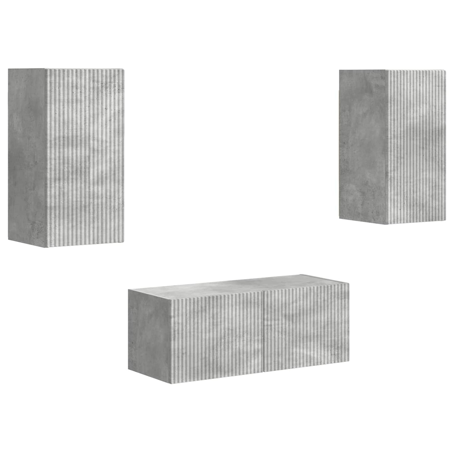 Tv-meubelset Wandgemonteerd 6 pcs Beton Grijs Bewerkt hout is nu te koop bij PeponiXL, paradijselijk wonen!