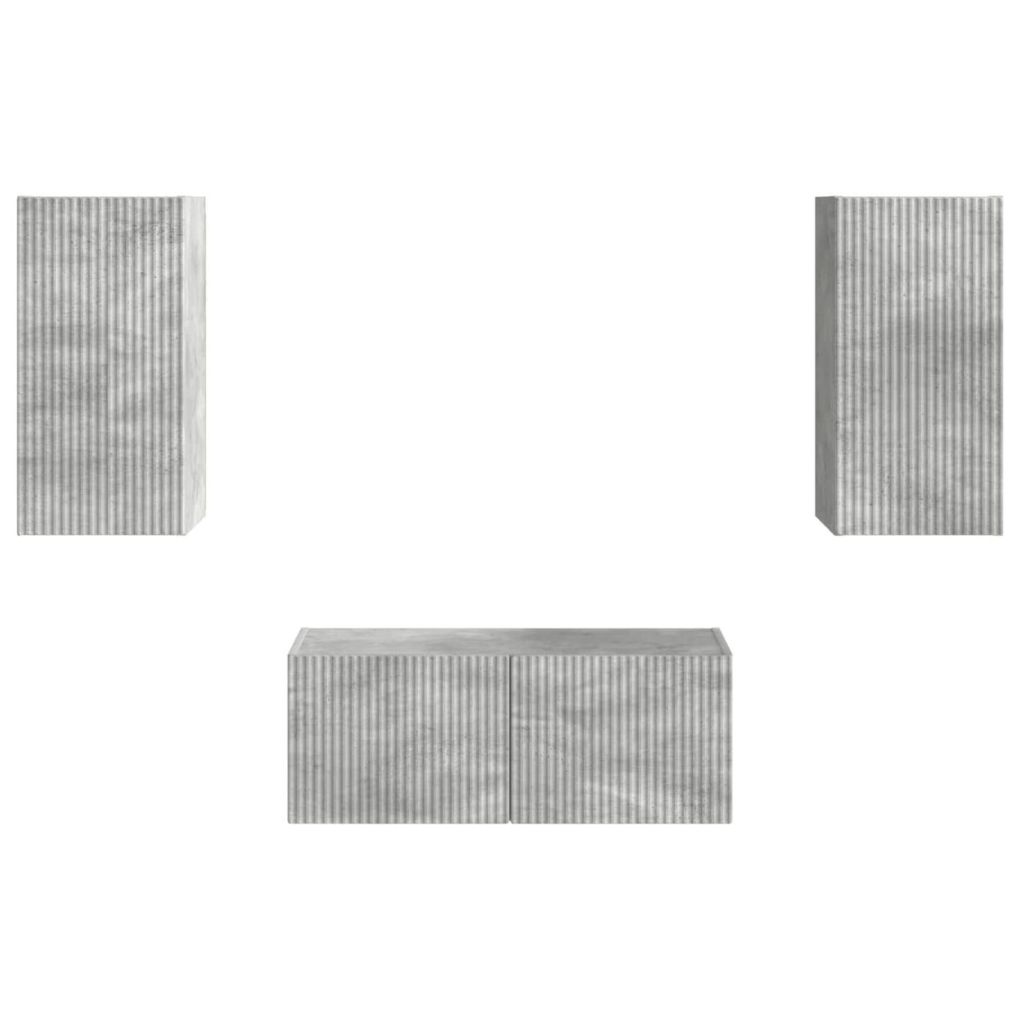 Tv-meubelset Wandgemonteerd 6 pcs Beton Grijs Bewerkt hout is nu te koop bij PeponiXL, paradijselijk wonen!