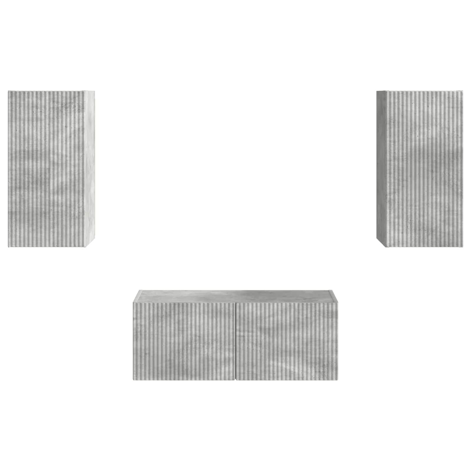 Tv-meubelset Wandgemonteerd 6 pcs Beton Grijs Bewerkt hout is nu te koop bij PeponiXL, paradijselijk wonen!