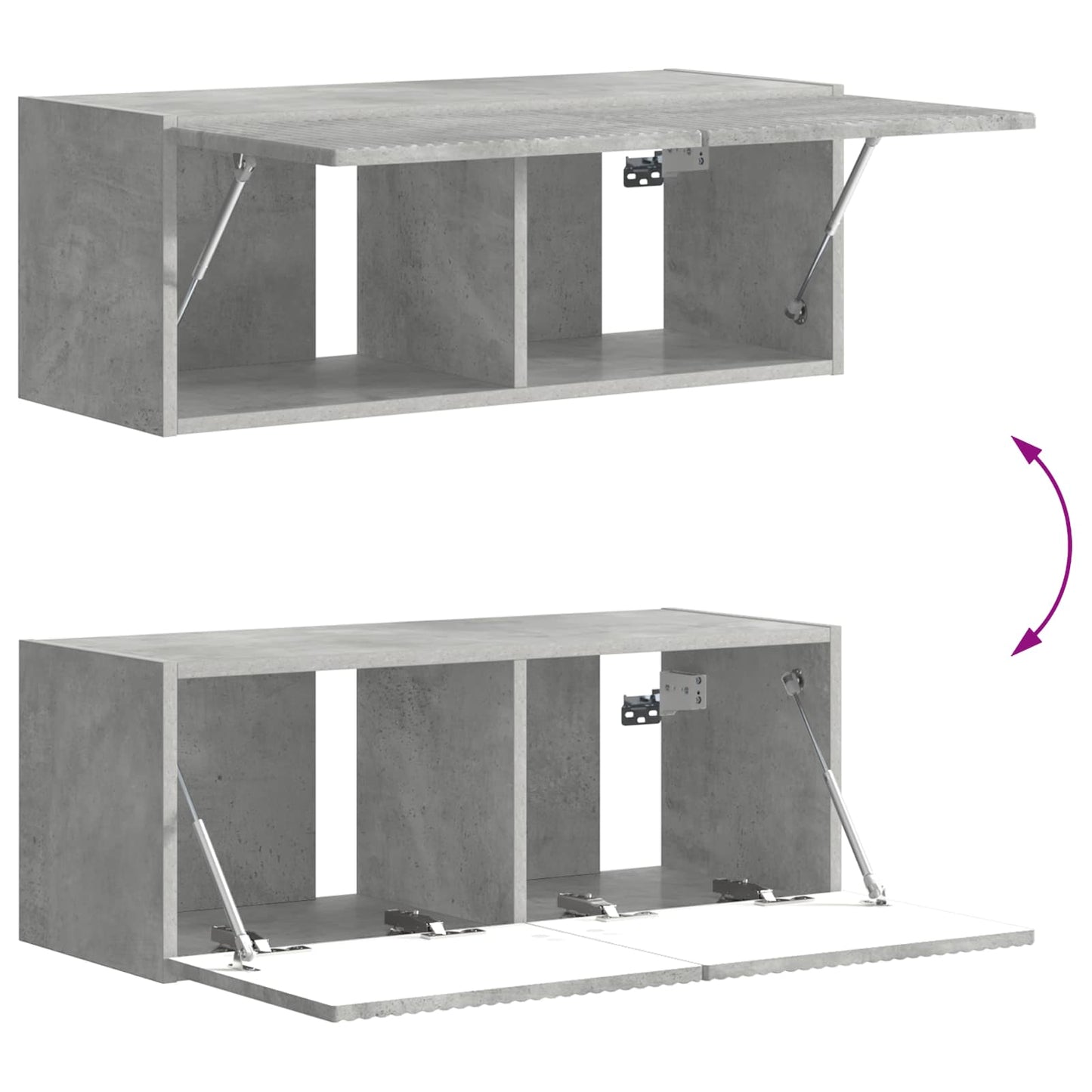 Tv-meubelset Wandgemonteerd 6 pcs Beton Grijs Bewerkt hout is nu te koop bij PeponiXL, paradijselijk wonen!