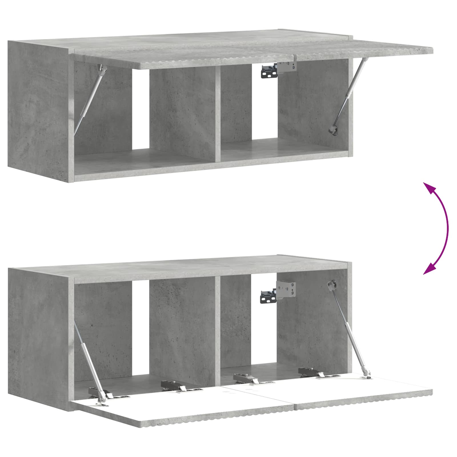 Tv-meubelset Wandgemonteerd 6 pcs Beton Grijs Bewerkt hout is nu te koop bij PeponiXL, paradijselijk wonen!