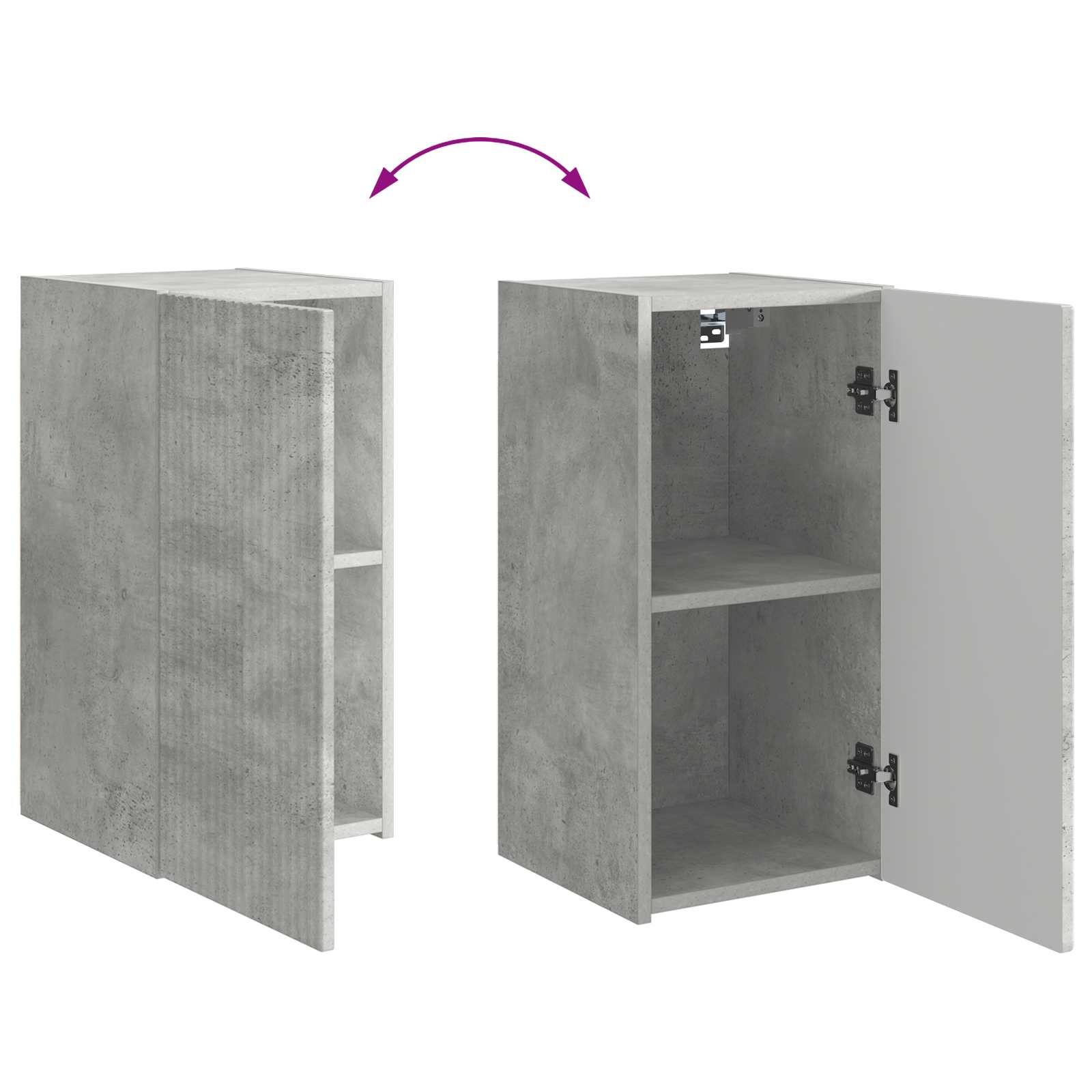 Tv-meubelset Wandgemonteerd 6 pcs Beton Grijs Bewerkt hout is nu te koop bij PeponiXL, paradijselijk wonen!