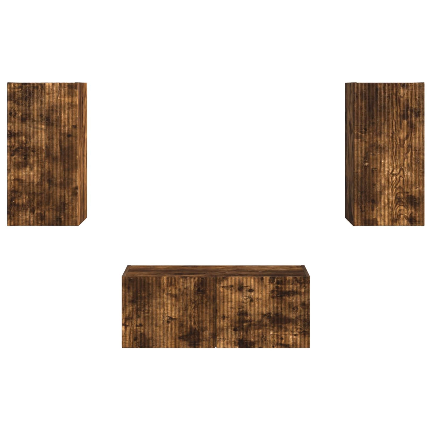 Tv-meubelset Wandgemonteerd 6 pcs Gerookt eiken Bewerkt hout is nu te koop bij PeponiXL, paradijselijk wonen!
