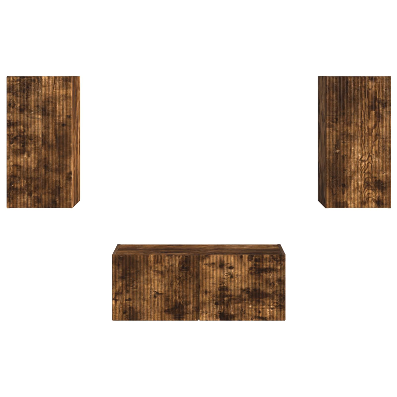 Tv-meubelset Wandgemonteerd 6 pcs Gerookt eiken Bewerkt hout is nu te koop bij PeponiXL, paradijselijk wonen!