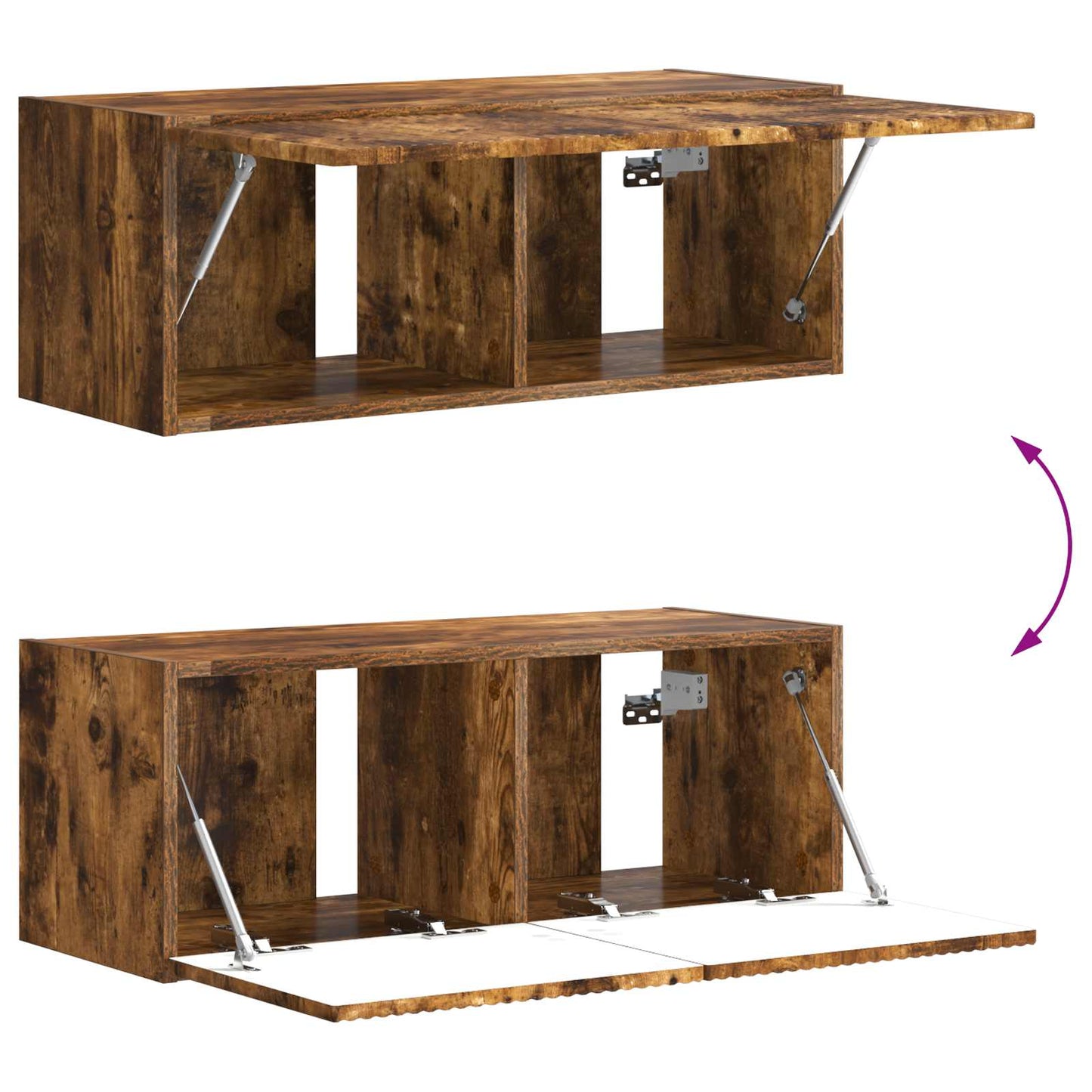 Tv-meubelset Wandgemonteerd 6 pcs Gerookt eiken Bewerkt hout is nu te koop bij PeponiXL, paradijselijk wonen!