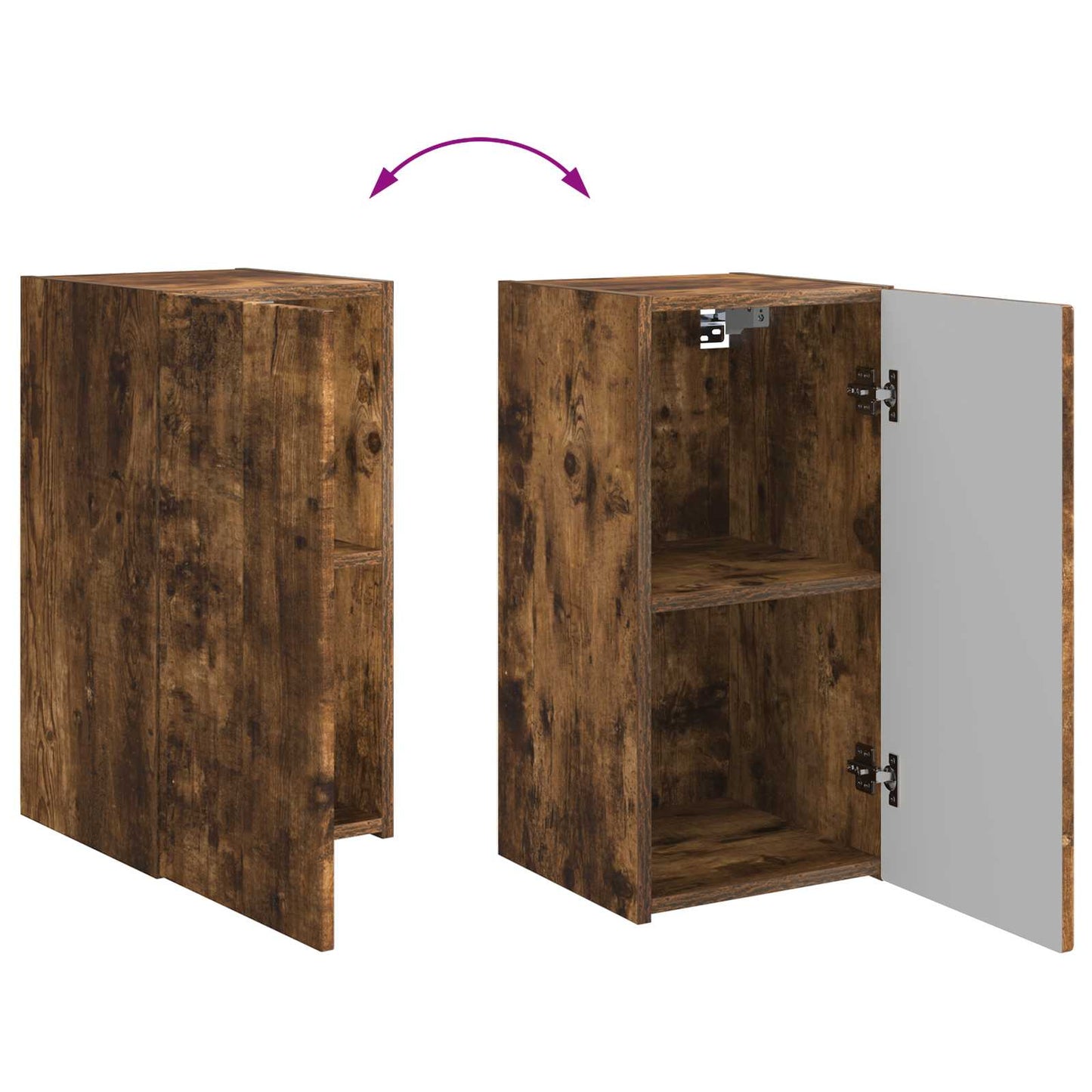 Tv-meubelset Wandgemonteerd 6 pcs Gerookt eiken Bewerkt hout is nu te koop bij PeponiXL, paradijselijk wonen!