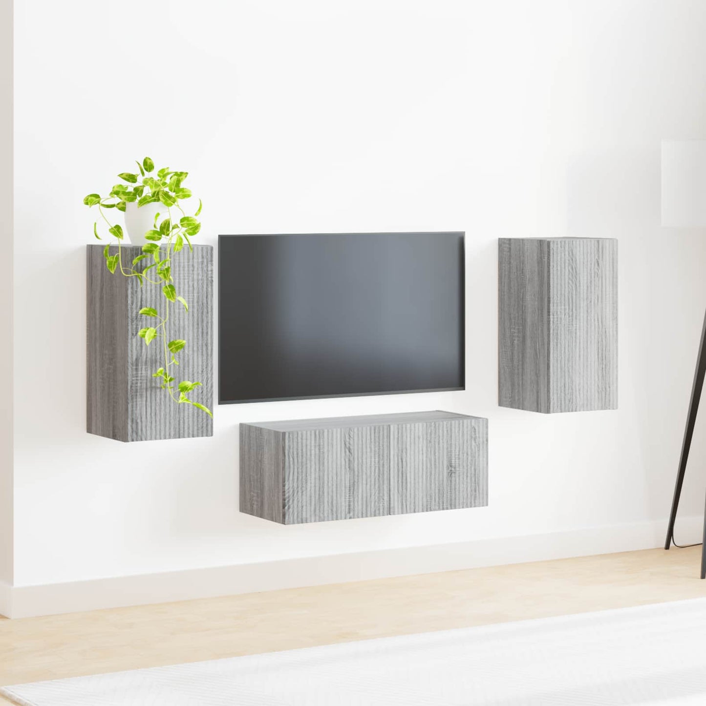 Tv-meubelset Wandgemonteerd 6 pcs Grijs Sonoma Bewerkt hout is nu te koop bij PeponiXL, paradijselijk wonen!