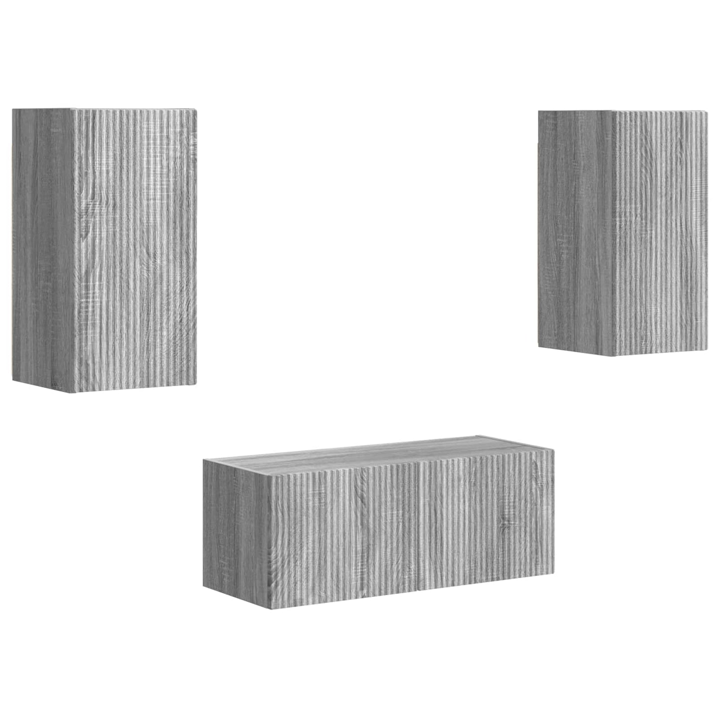 Tv-meubelset Wandgemonteerd 6 pcs Grijs Sonoma Bewerkt hout is nu te koop bij PeponiXL, paradijselijk wonen!