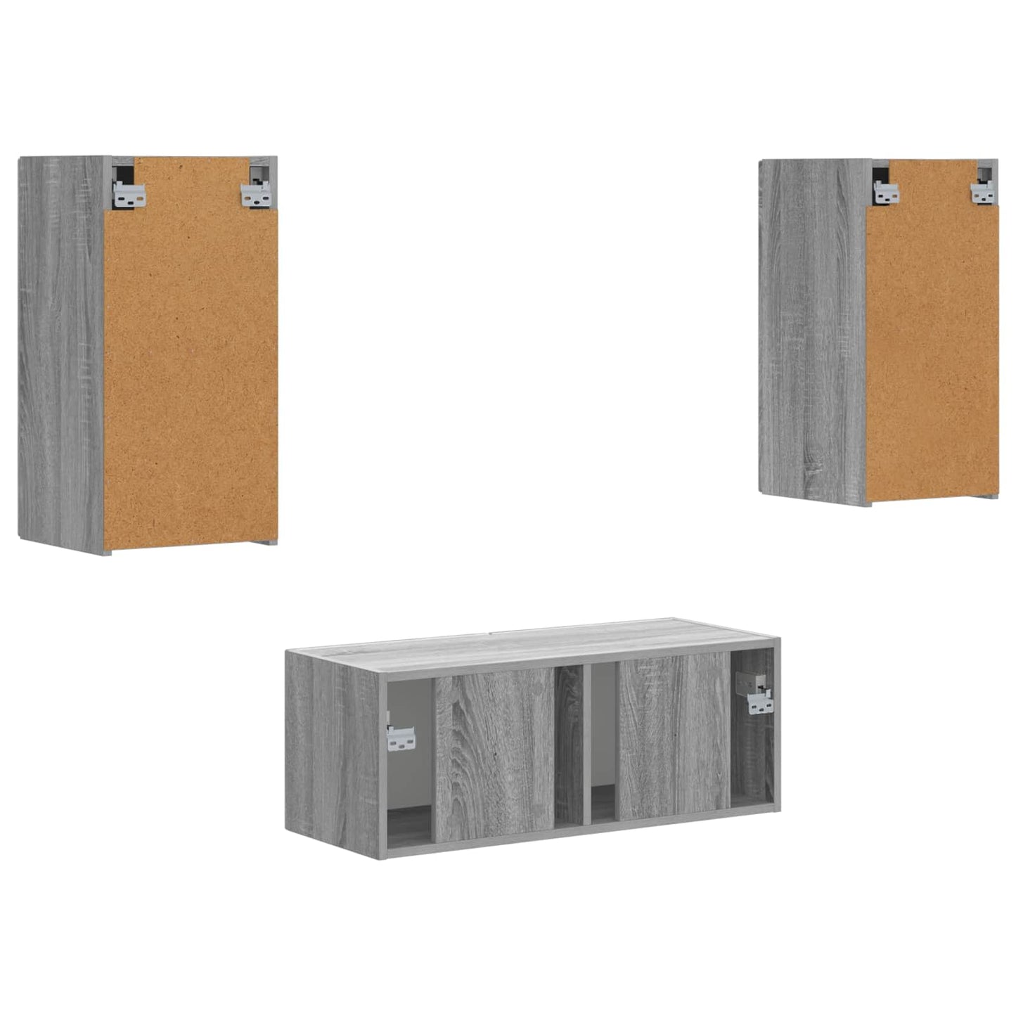 Tv-meubelset Wandgemonteerd 6 pcs Grijs Sonoma Bewerkt hout is nu te koop bij PeponiXL, paradijselijk wonen!