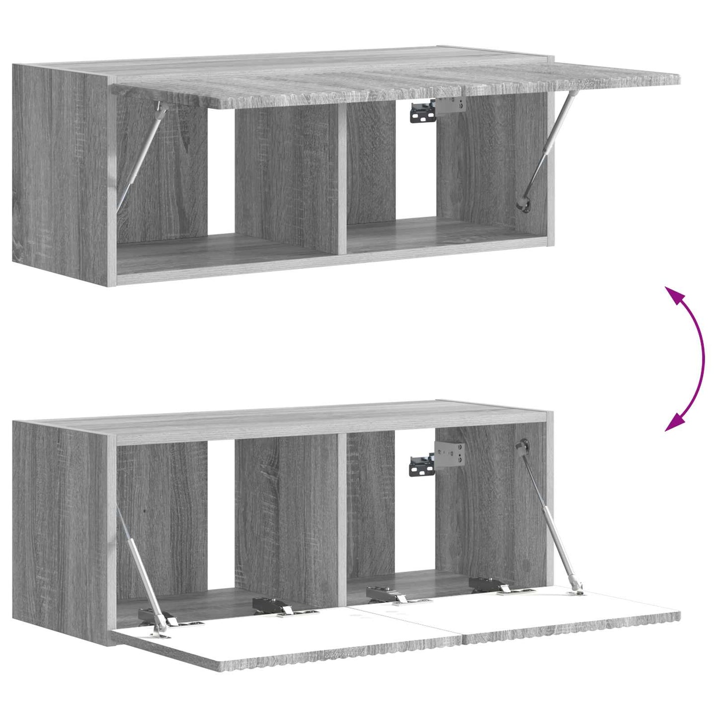 Tv-meubelset Wandgemonteerd 6 pcs Grijs Sonoma Bewerkt hout is nu te koop bij PeponiXL, paradijselijk wonen!